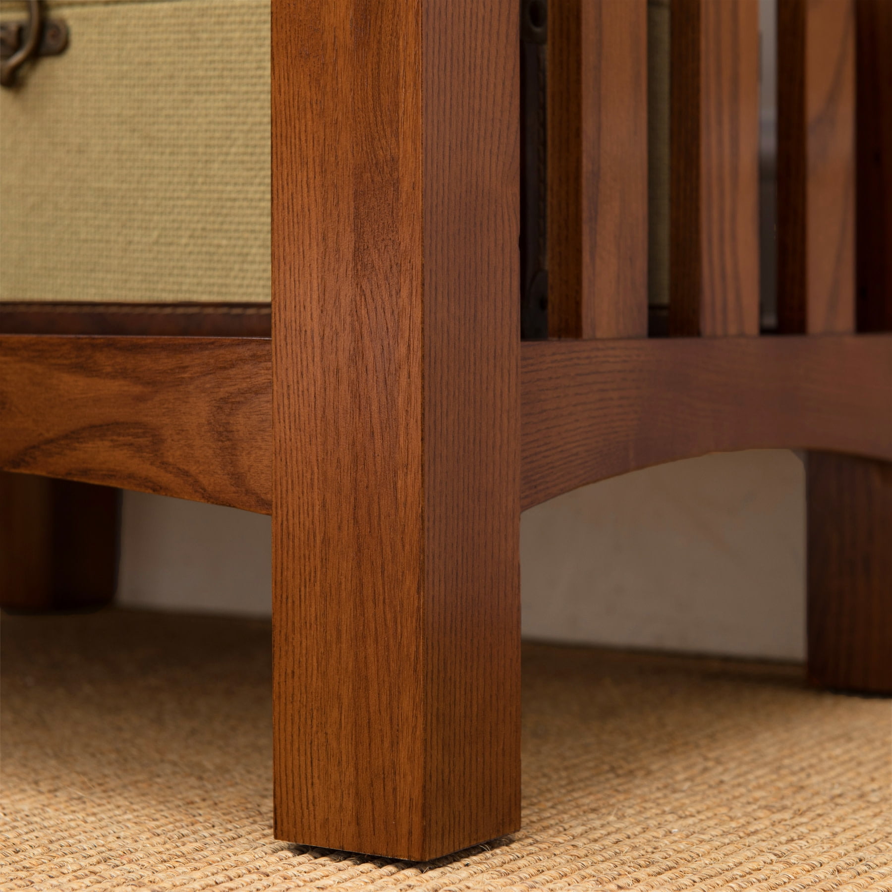 Leick Home Solid Wood Mission End Table with Drawer, Medium Oak Finish - Image 3