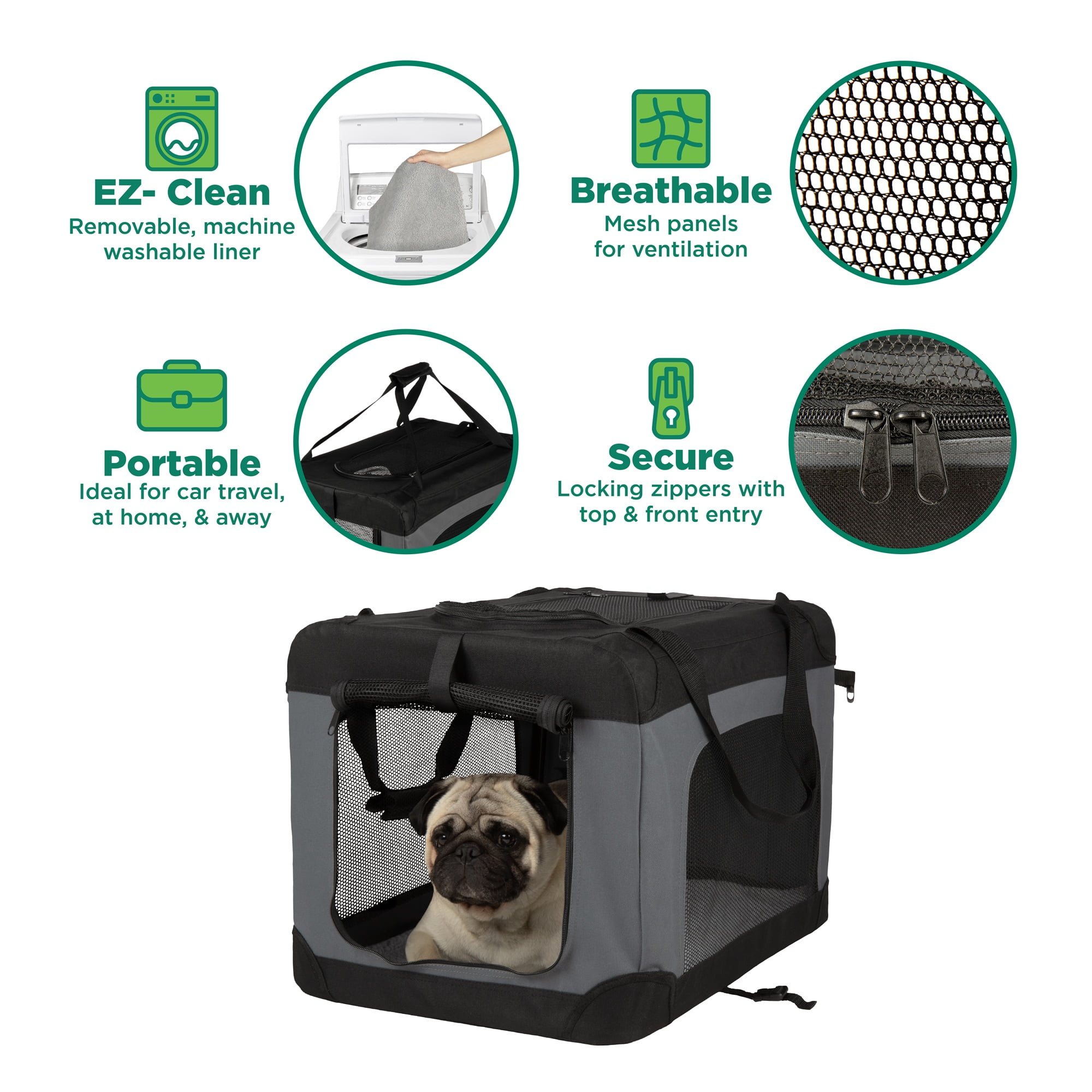 FurHaven® Pet Products Collapsible Pet Crate, Black, Large, 24 Lb Limit - Image 5