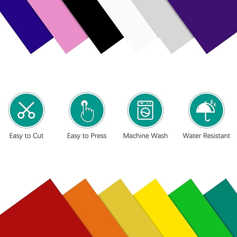 HTVRONT Automatic & Mini Heat Press, Smart Machine With 12 Pcs Mixed Color Vinyl Bundle - Image 5