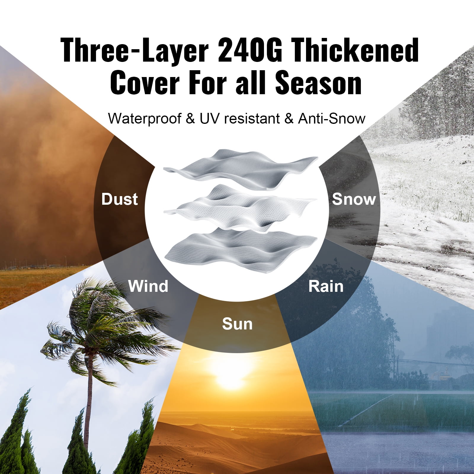 VEVOR Portable Shed Outdoor Storage Shelter, 6x8x7 ft Heavy Duty Instant Waterproof Storage Tent Sheds with Roll-up Zipper Door and Ventilated Windows - Image 7