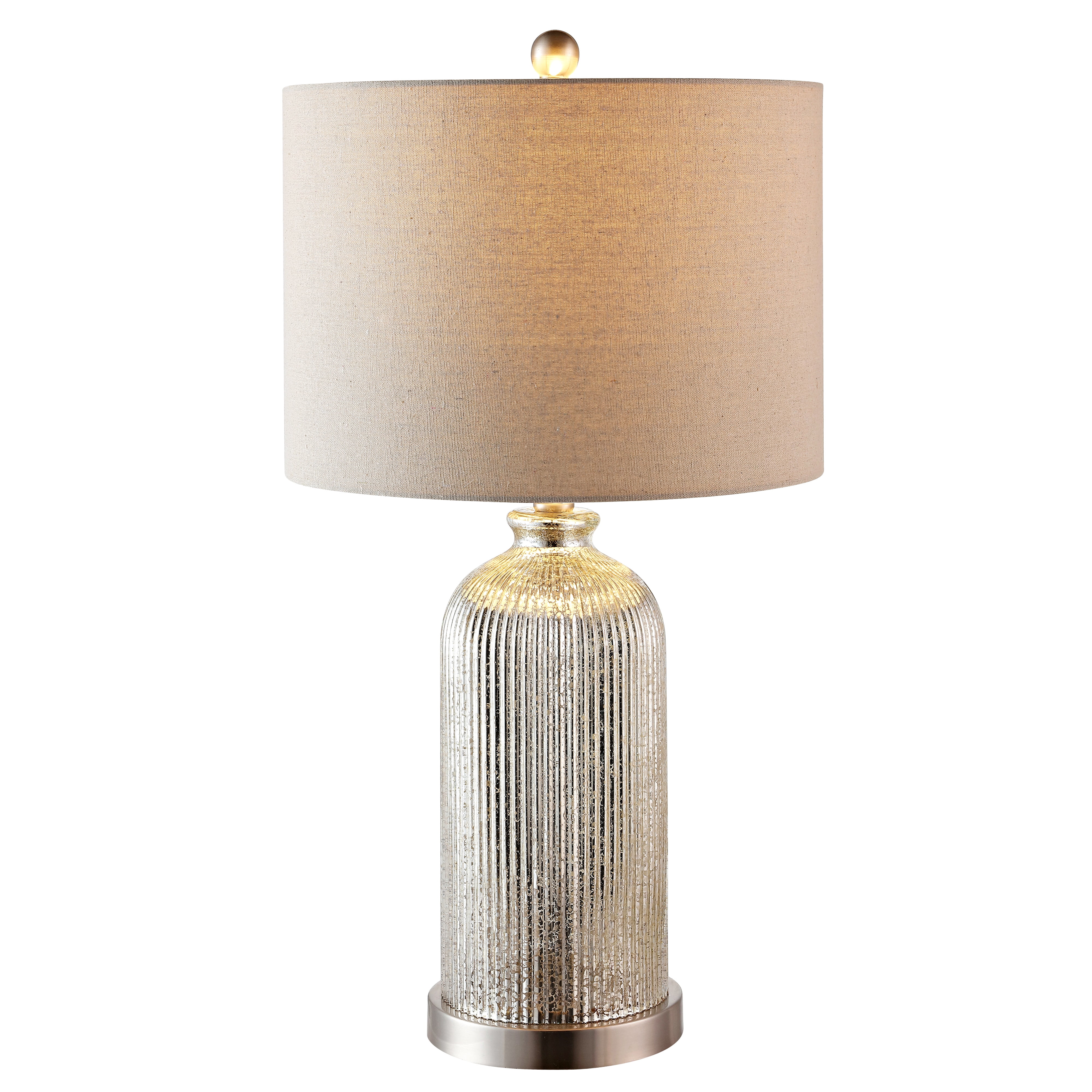 SAFAVIEH Ashson Rustic 26 in. H Table Lamp, Silver/Ivory - Image 4