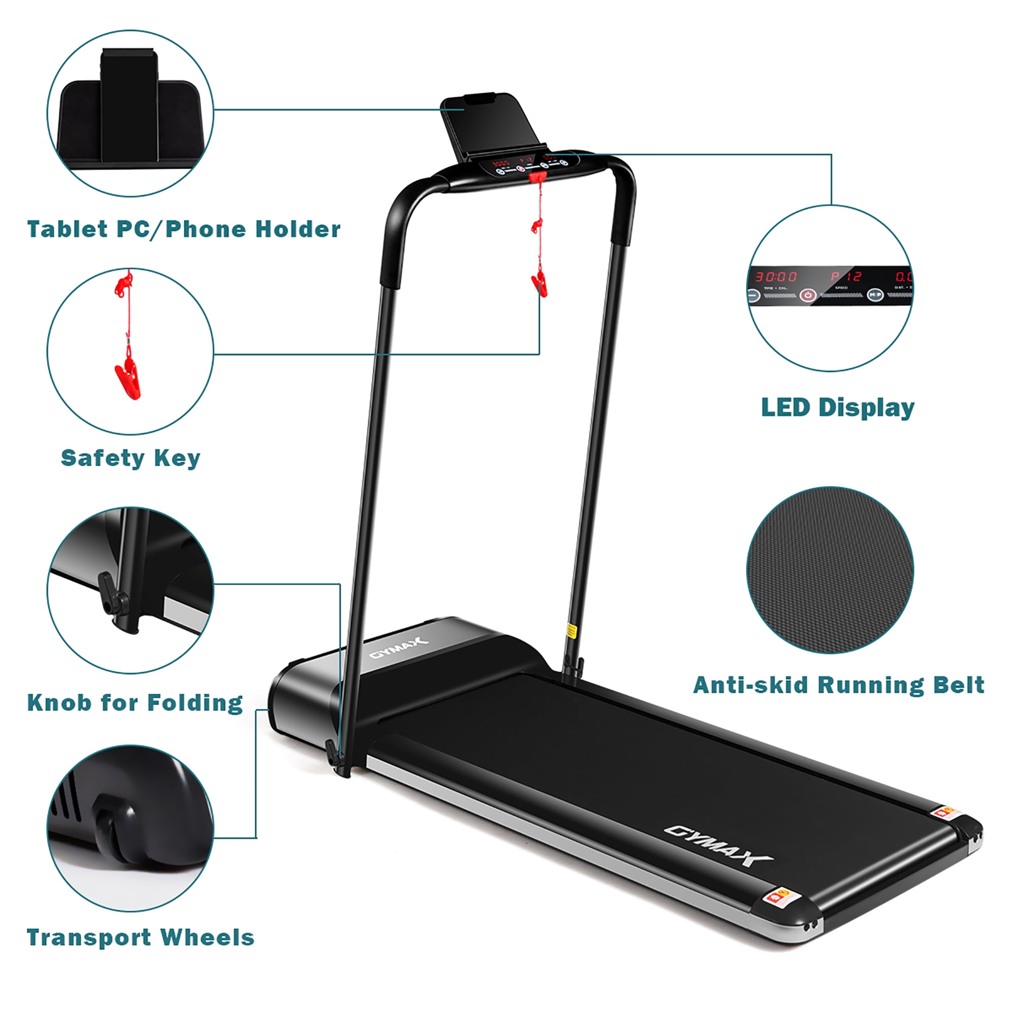 Gymax 450W Ultra-thin Electric Folding Treadmill Motorized Running Jogging Machine - Image 4