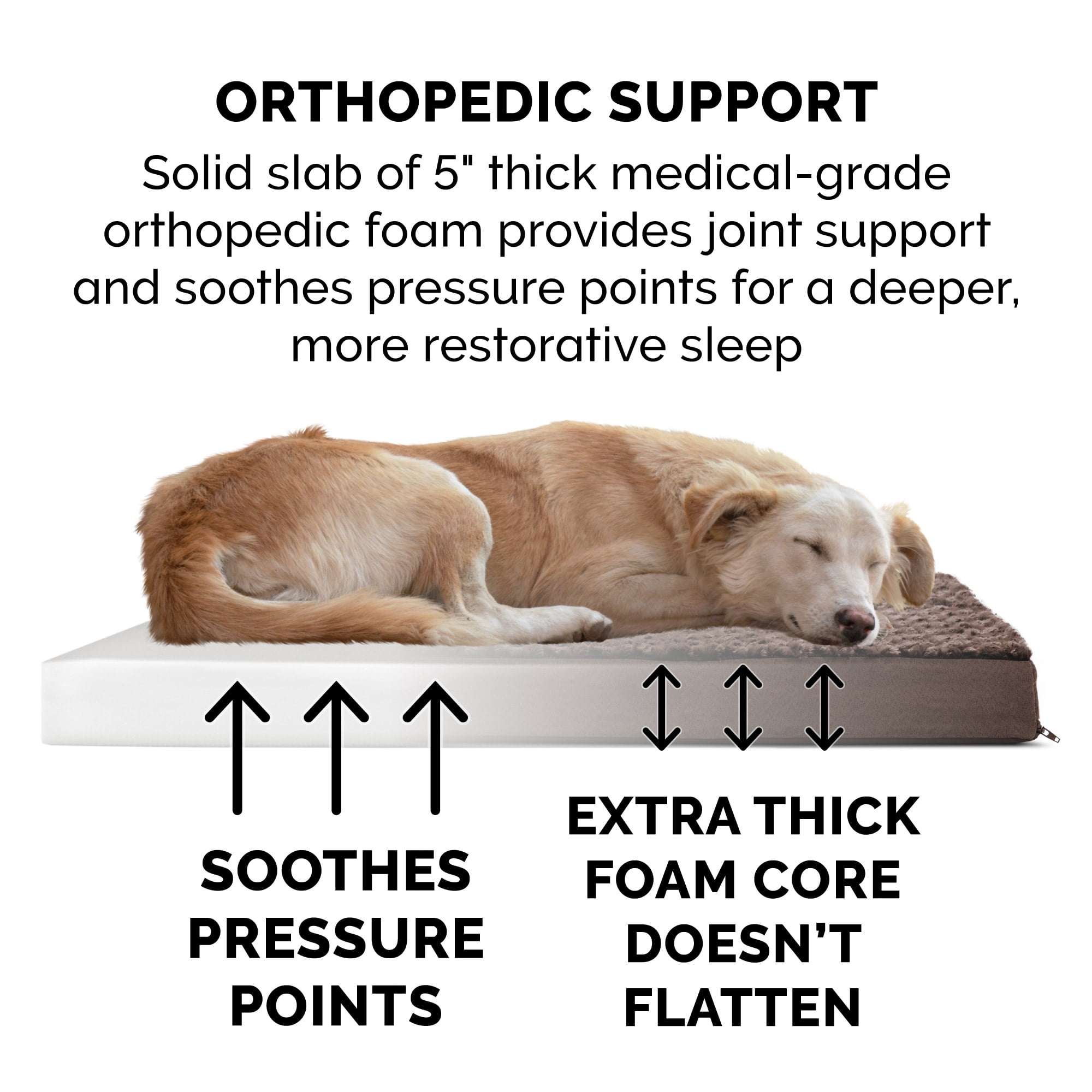 FurHaven Ultra Plush Orthopedic Deluxe Mattress Pet Bed for Dogs & Cats - Chocolate, Jumbo Plus - Image 7