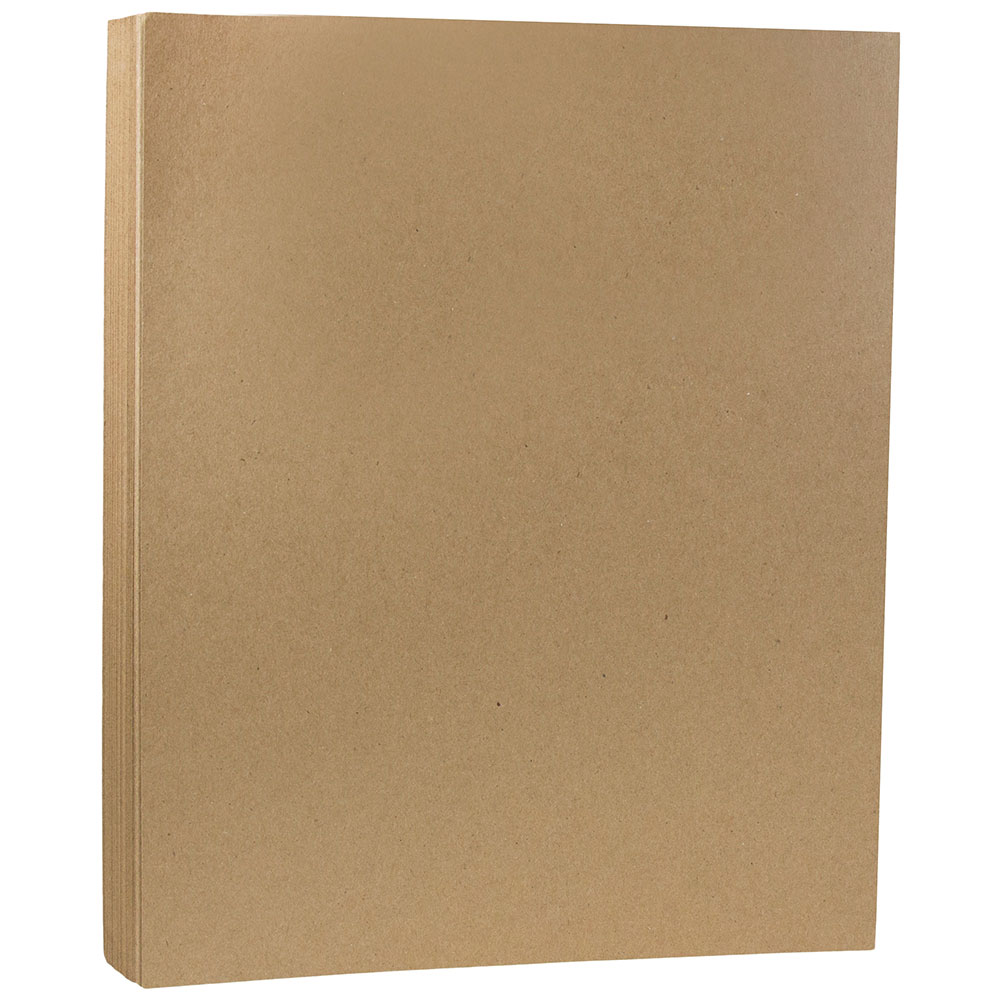 JAM Paper Recycled Cardstock, 8 1/2 x 11, 250 per Pack, 60lb Brown Kraft - Image 2