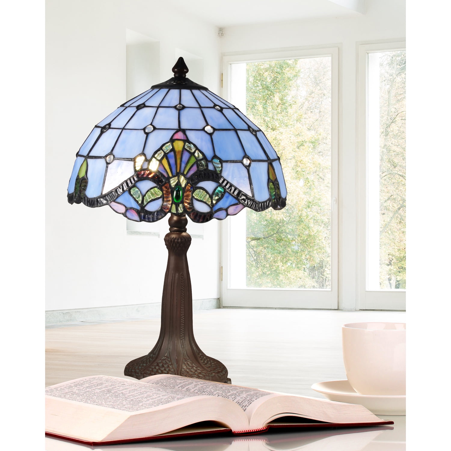 Dale Tiffany Blue Baroque Table Lamp - Image 2