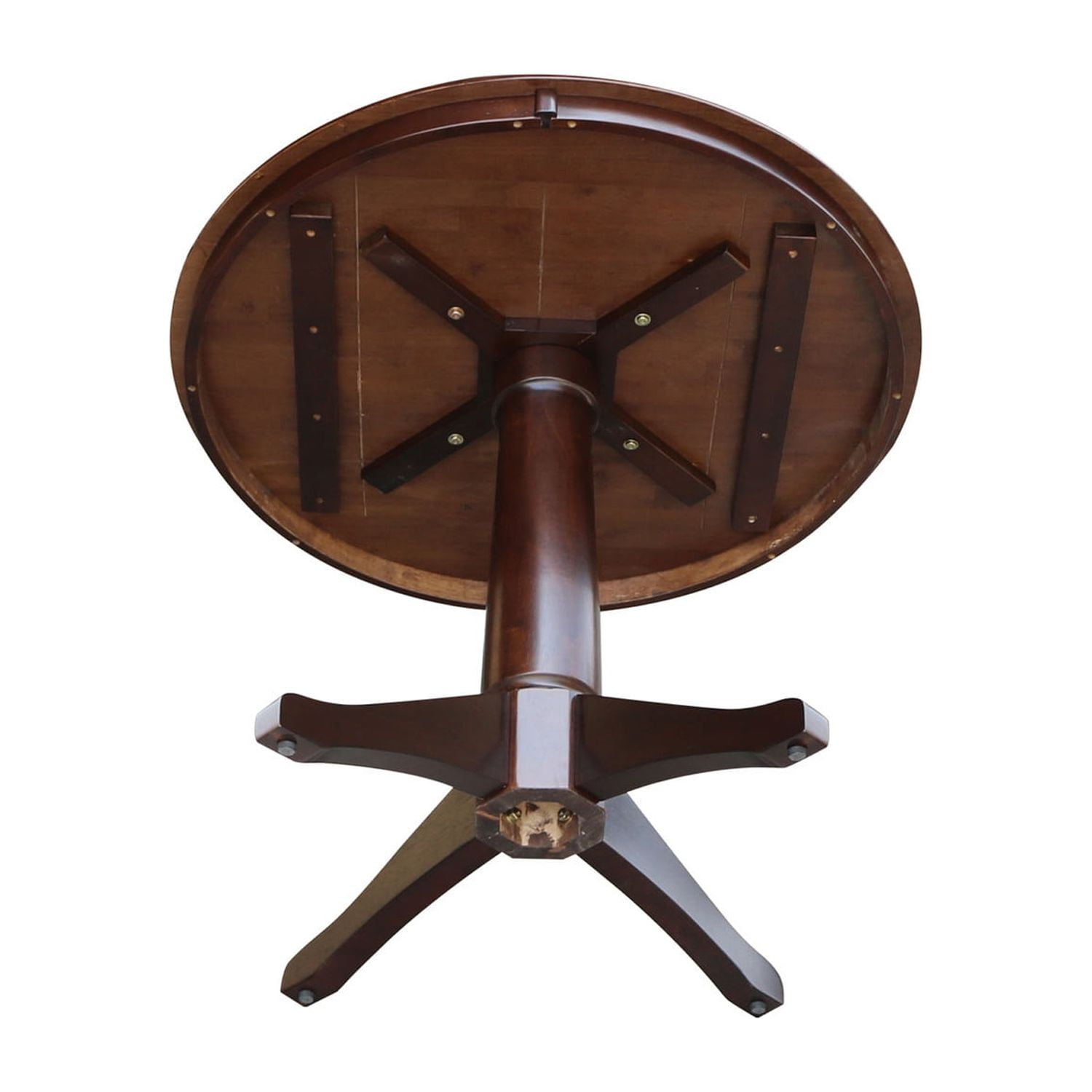 36" Round Pedestal Dining Table - Mocha - Image 4