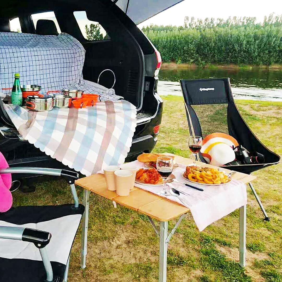 KingCamp Bamboo Camping Table Clearance Adjustable Height Folding Table for 1-2 People Outdoor and Indoor Support 176LBS Yellow - Image 12