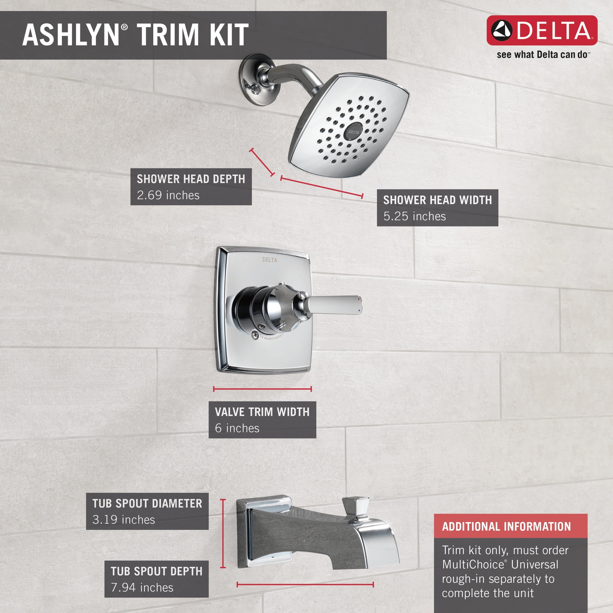 Delta Ashlyn Monitor® 14 Series Tub & Shower Trim in Chrome T14464 - Image 5