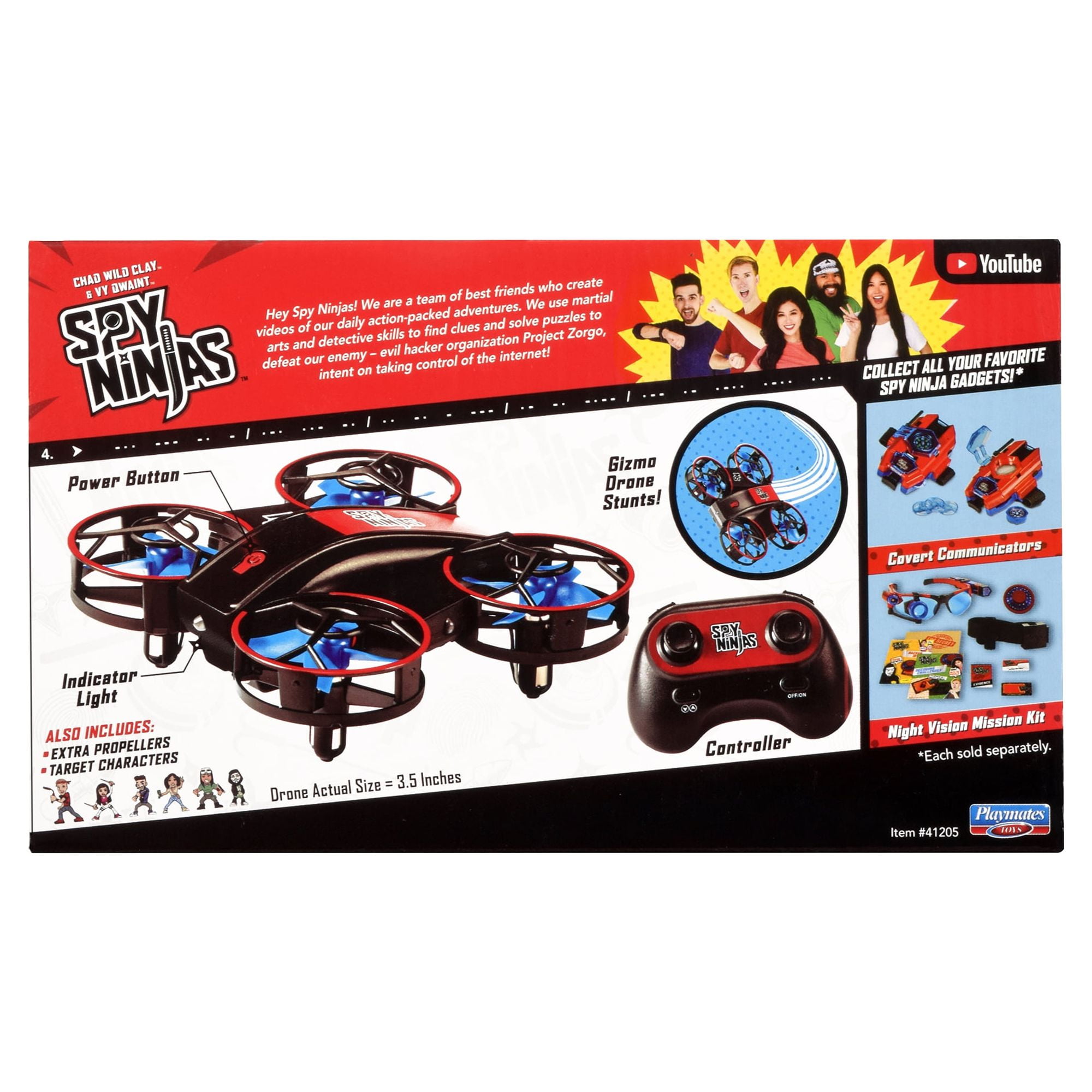 Spy Ninjas Gizmo 3.5" Drone, Remote Control, Replacement Propellers, and Character Targets - Image 7