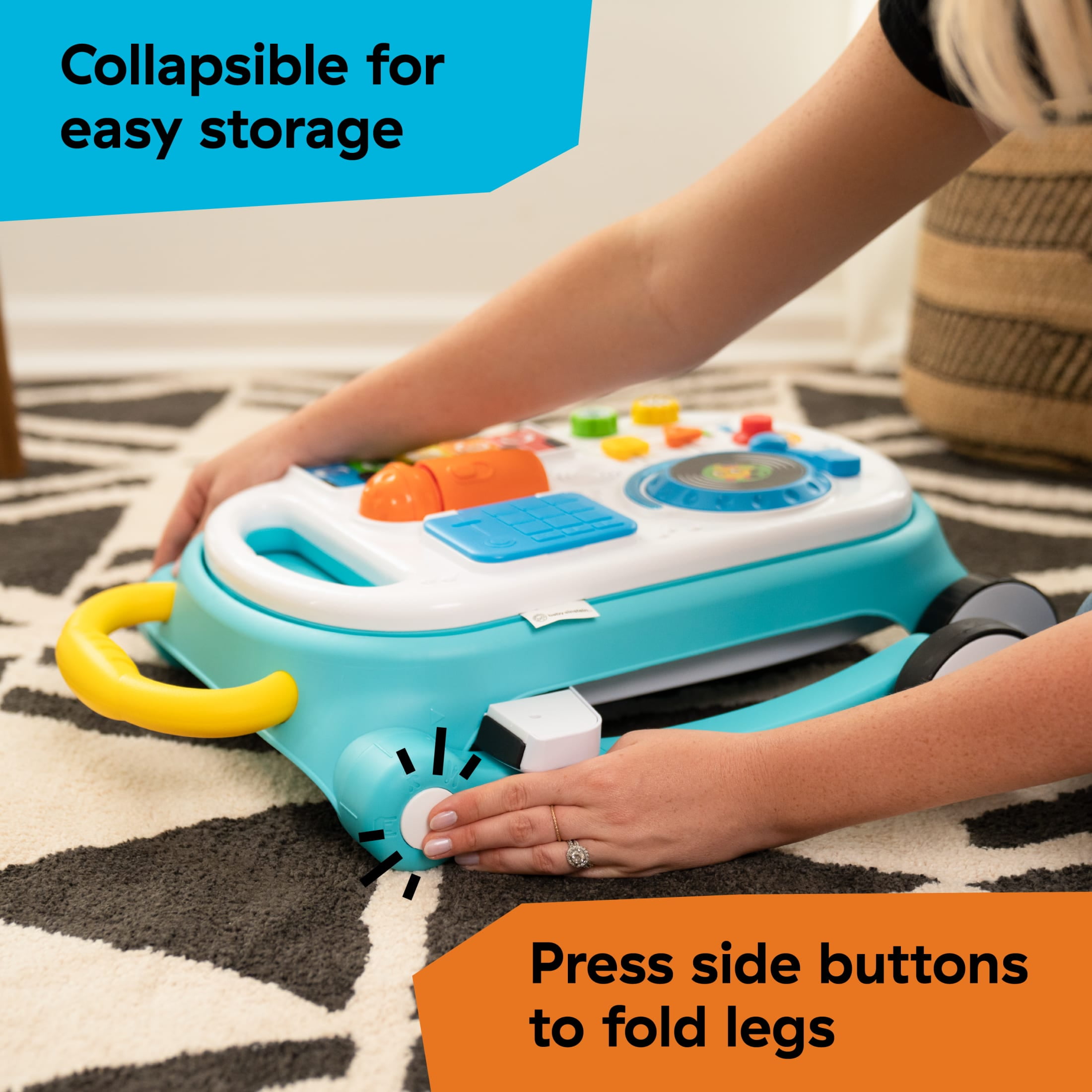 Baby Einstein Musical Mix ‘N Roll 4-in-1 Push Walker, Activity Center, Toddler Table and Floor Toy for 6 Months+ Unisex - Image 8