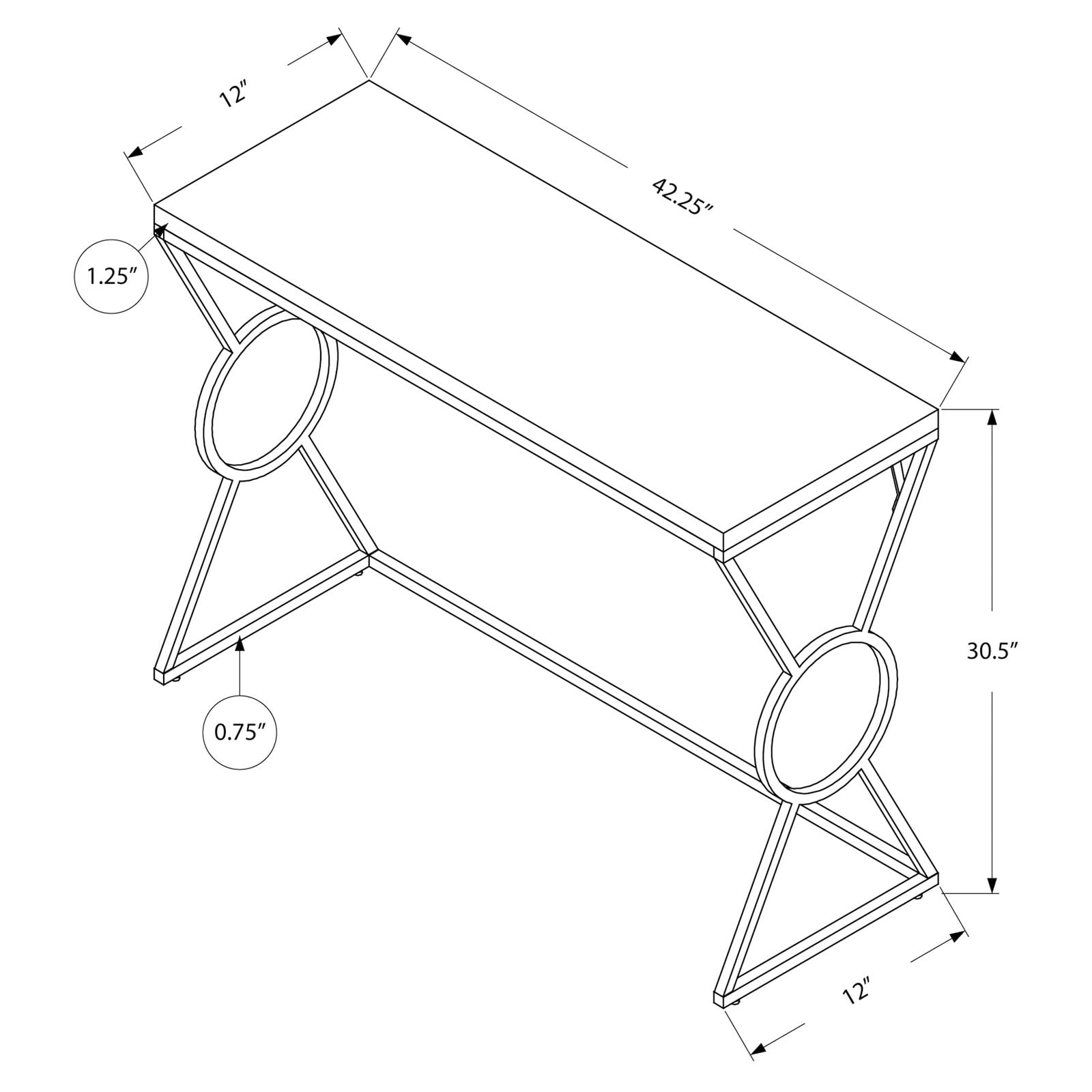Accent Table, Console, Entryway, Narrow, Sofa, Living Room, Bedroom, Metal, Laminate, Glossy White, Chrome, Contemporary, Modern - Image 3