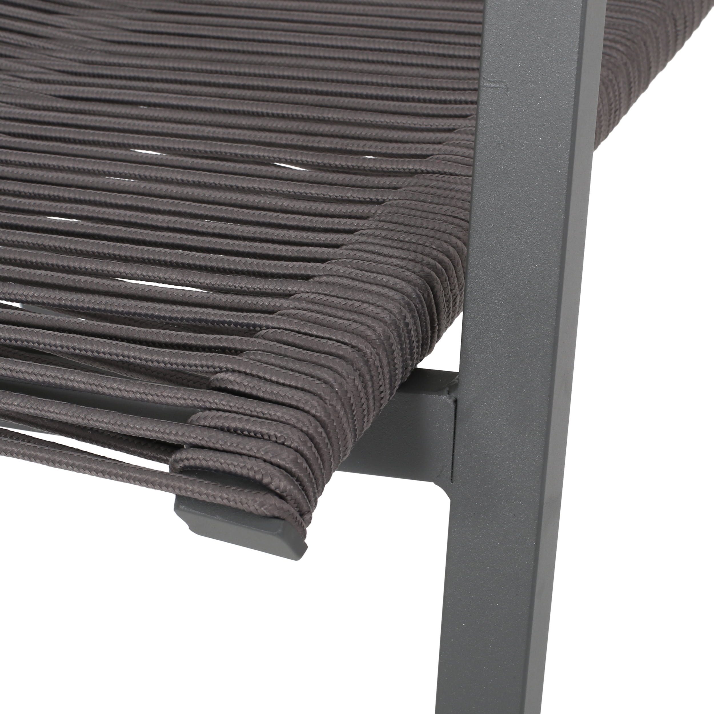 Noble House Deloris Outdoor Aluminum Dining Chair in Gray (Set of 2) - Image 6