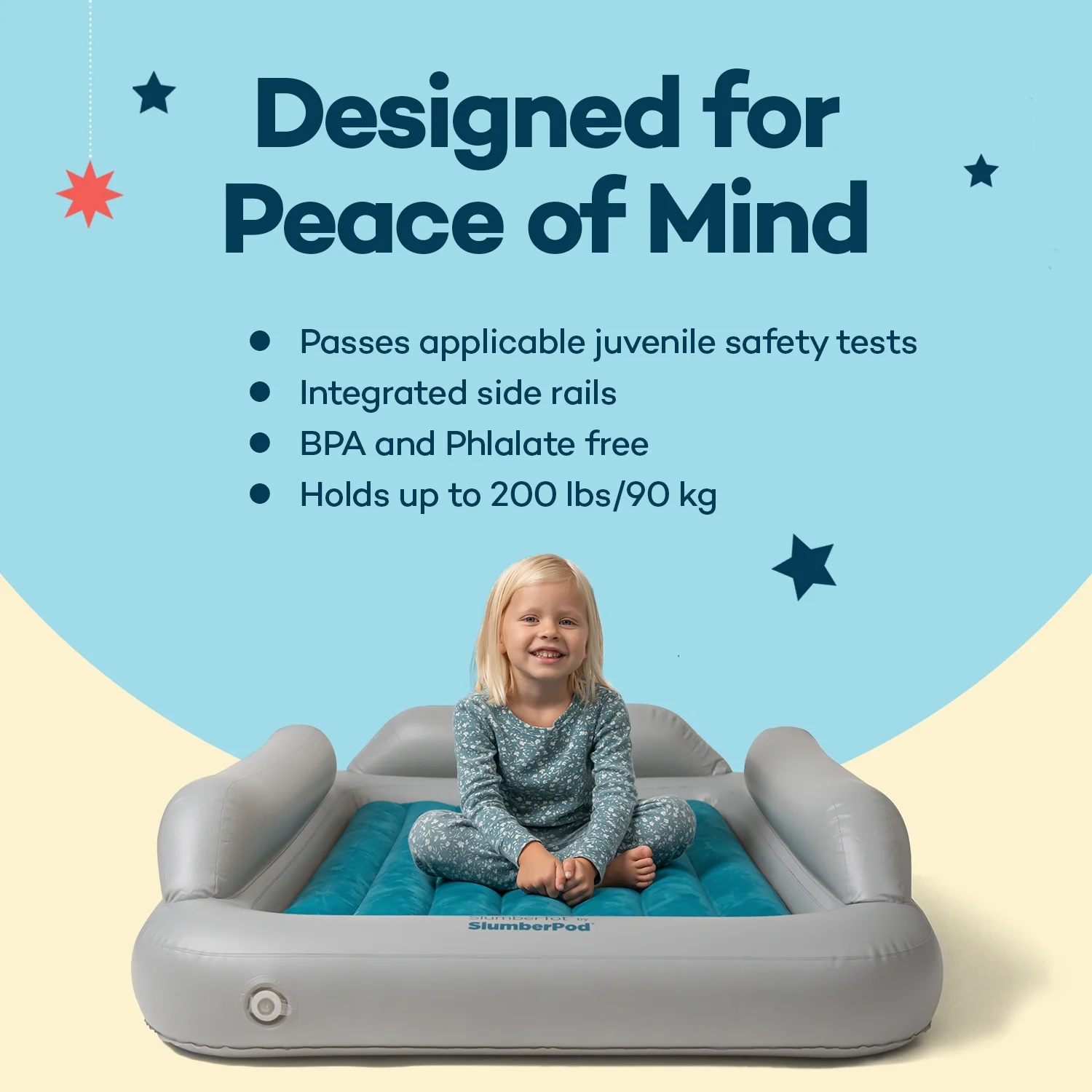 SlumberPod SlumberTot Inflatable Toddler Travel Mattress with Electric Air Pump - Image 4
