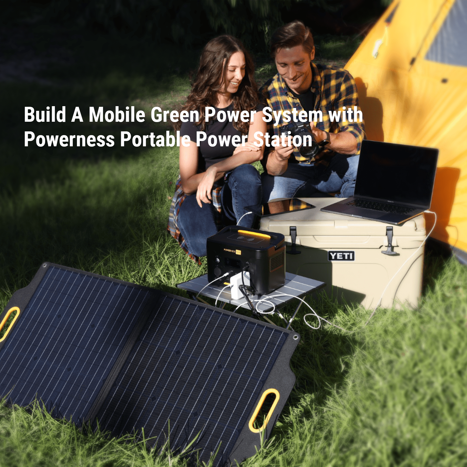 Powerness 80W Portable Solar Panel for Power Station, Foldable Solar Charger with Patented LCD Digital Window for Outdoor Camping, RV, Off Grid System - Image 4