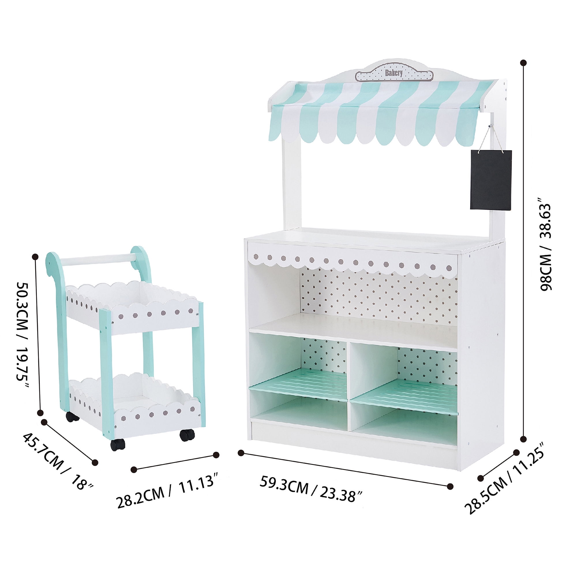 Teamson Kids My Dream Bakery Shop and Pastry Cart Wooden Play Set - Image 9