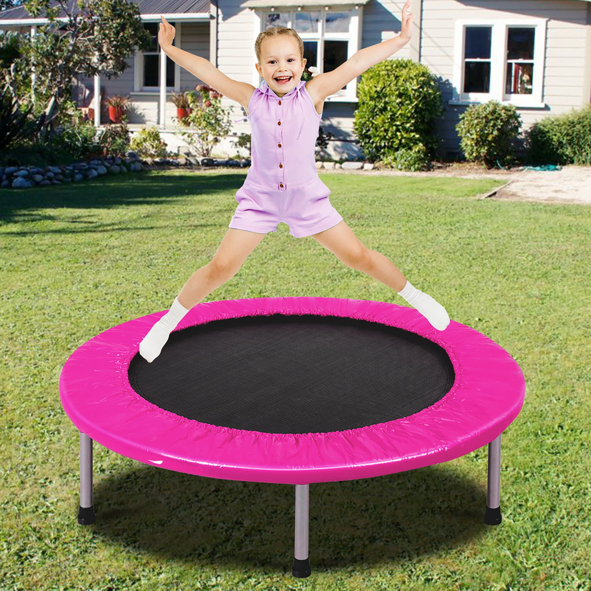 Costway 38'' Rebounder Trampoline Adults and Kids Exercise Workout w/Padding & Springs - Image 8