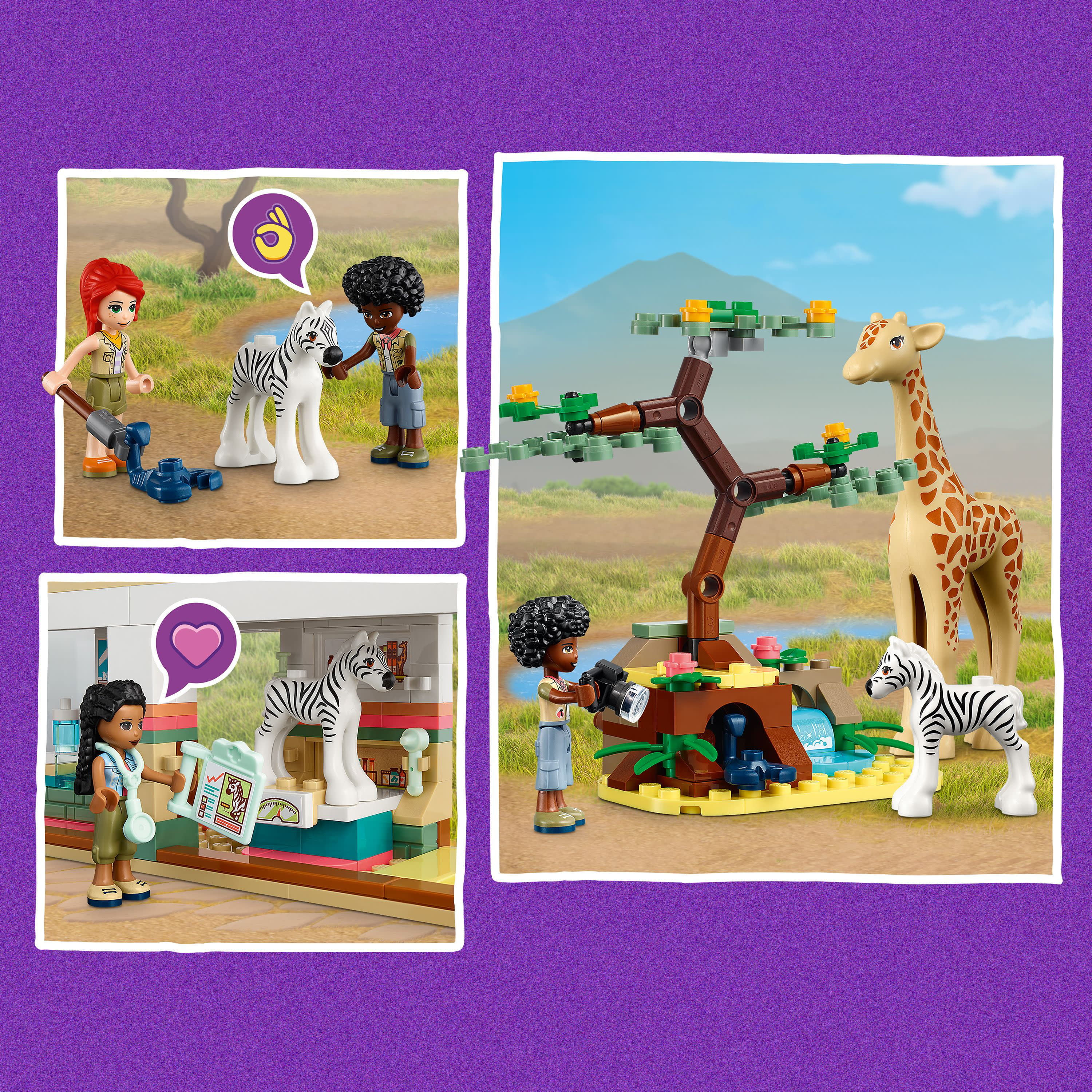 LEGO Friends Mia's Wildlife Rescue Toy 41717 with Zebra and Giraffe Safari Animal Figures Plus 3 Mini Dolls - Image 4