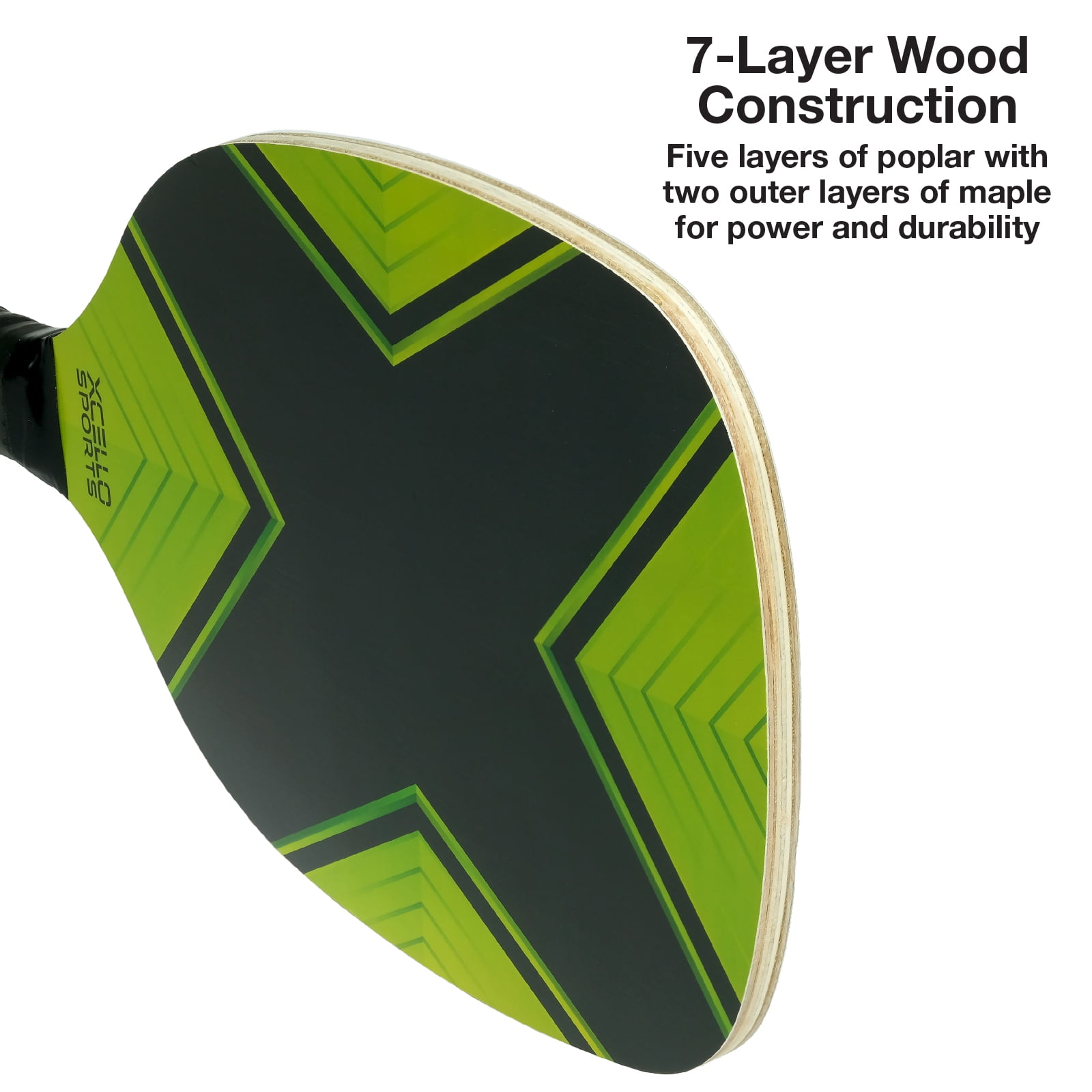 Xcello Sports Pickleball Set of 4 Premium Pickleball Paddle with 6 Outdoor Pickle Balls and Carry Pickleball Bag, 2 Green and 2 Red Paddles - Image 3