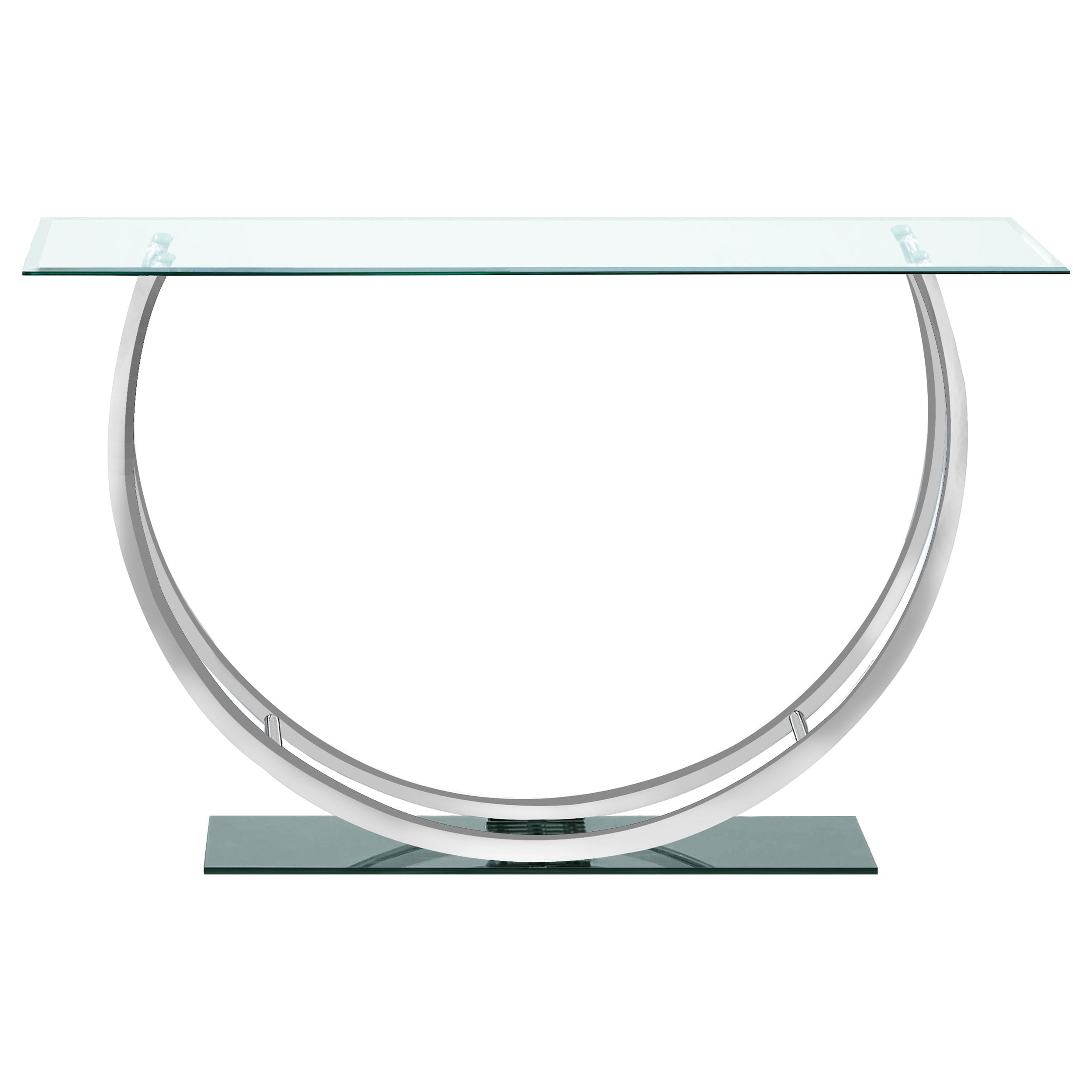 Danville U-shaped Glass Top Entryway Console Table Chrome - Image 3