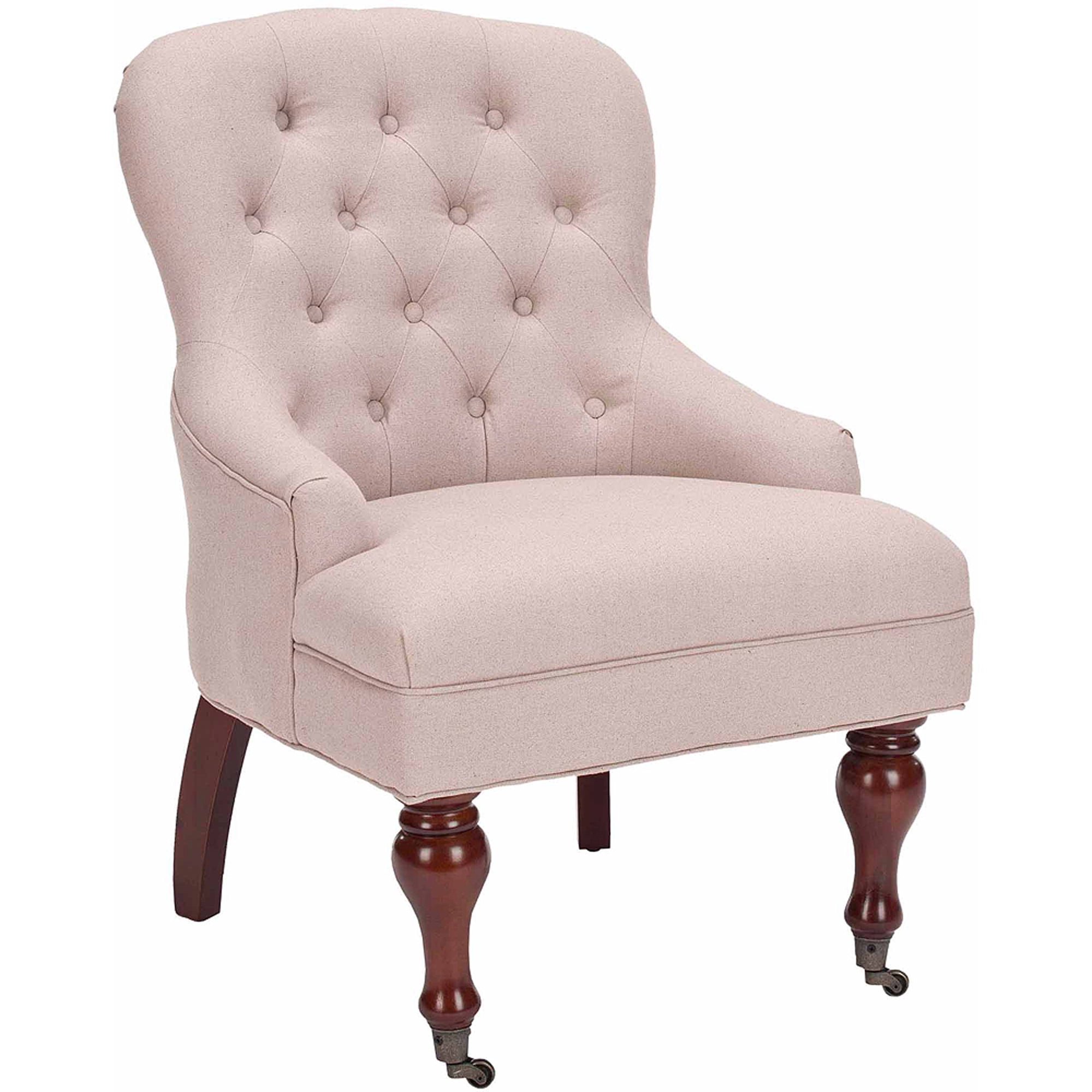 SAFAVIEH Falcon Traditional Tufted Arm Chair w/ Casters, Taupe - Image 2