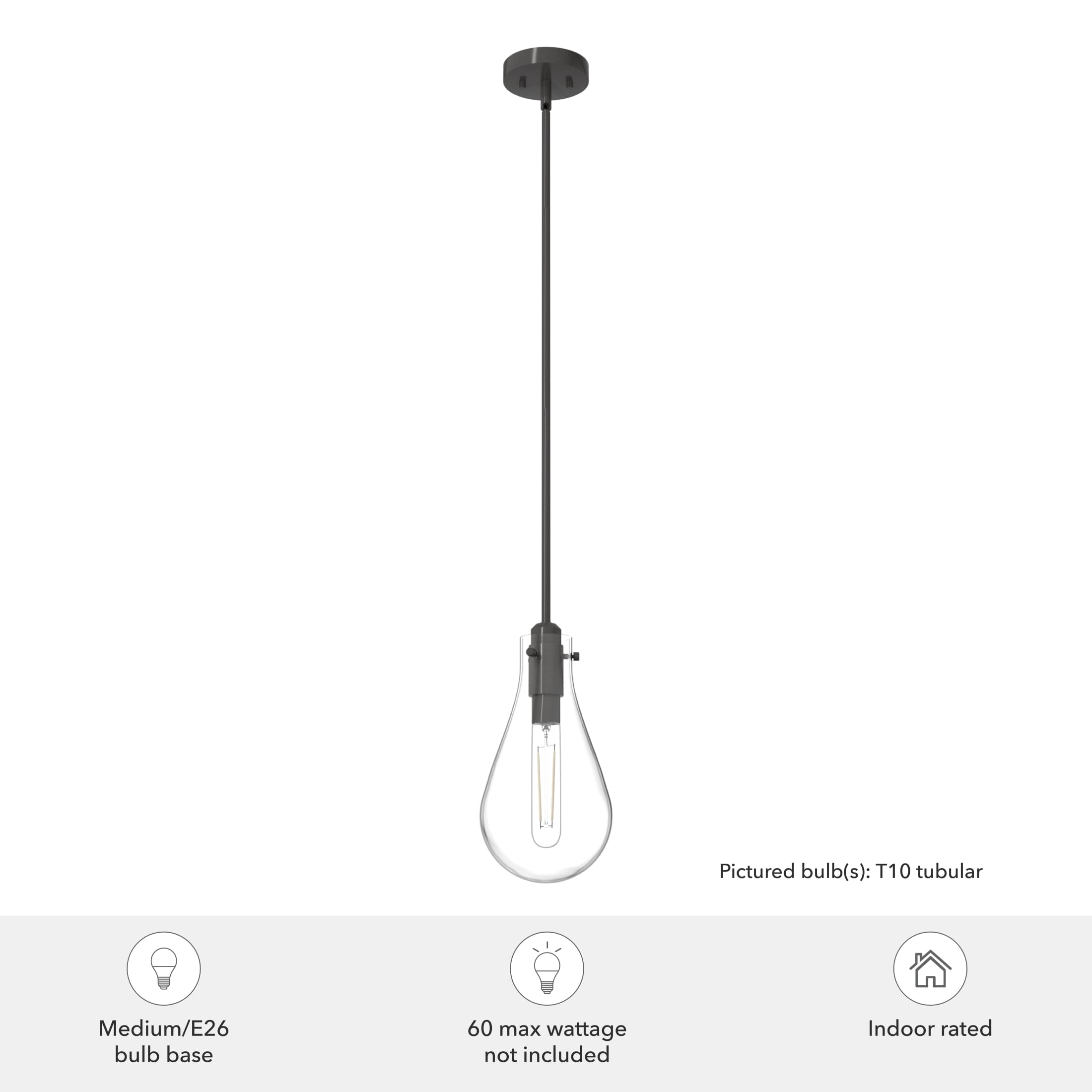 Hunter - Lundin 1-light Noble Bronze, Mini Pendant Light, Dimmable, Formal Style, Teardrop Shaped, for Bedrooms, Dining, Living Rooms - 19561 - Image 7