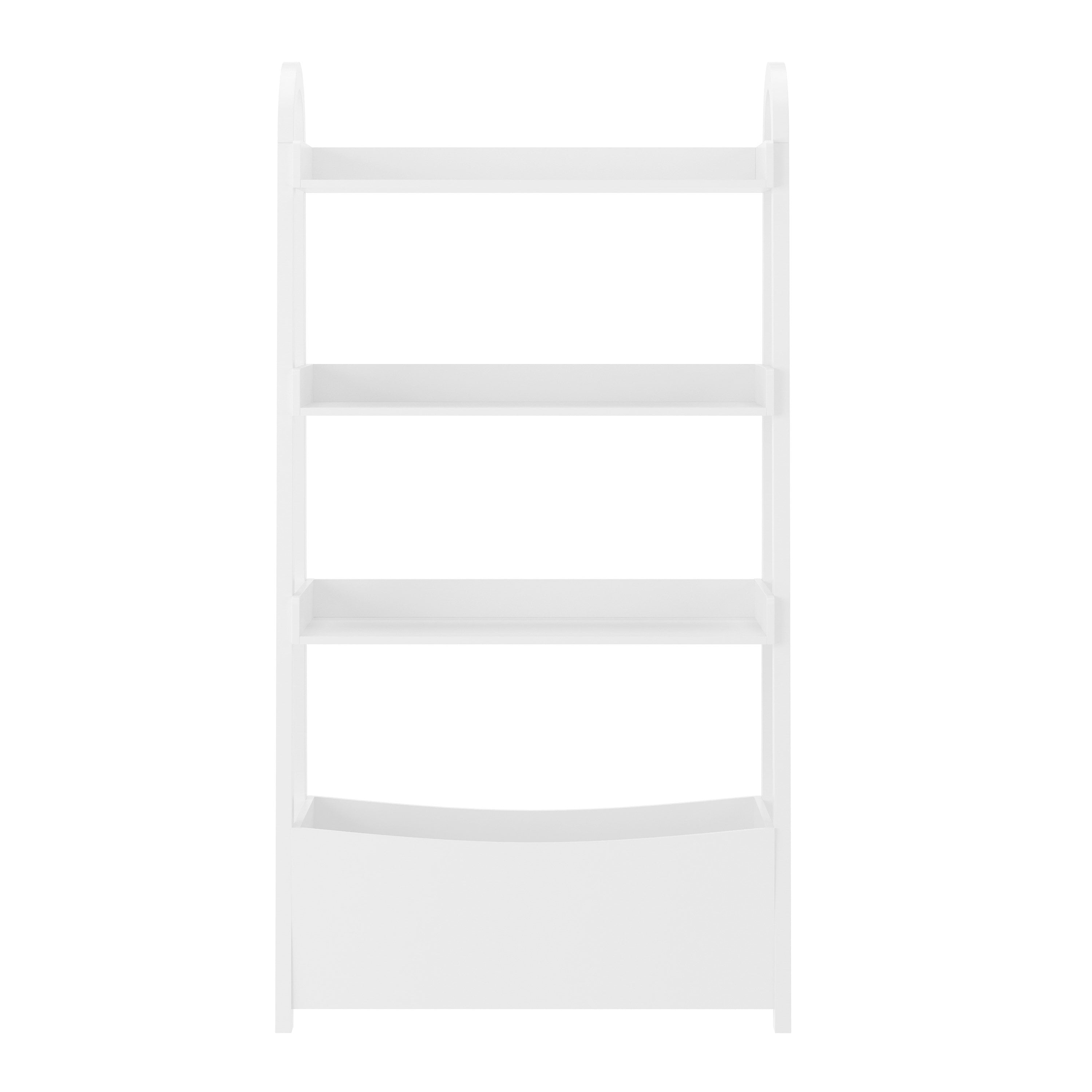 Buzz & Bloom Kids Open-Style Engineered Wood Bookshelf with 3 Shelves and Bottom Storage Bin, White - Image 5