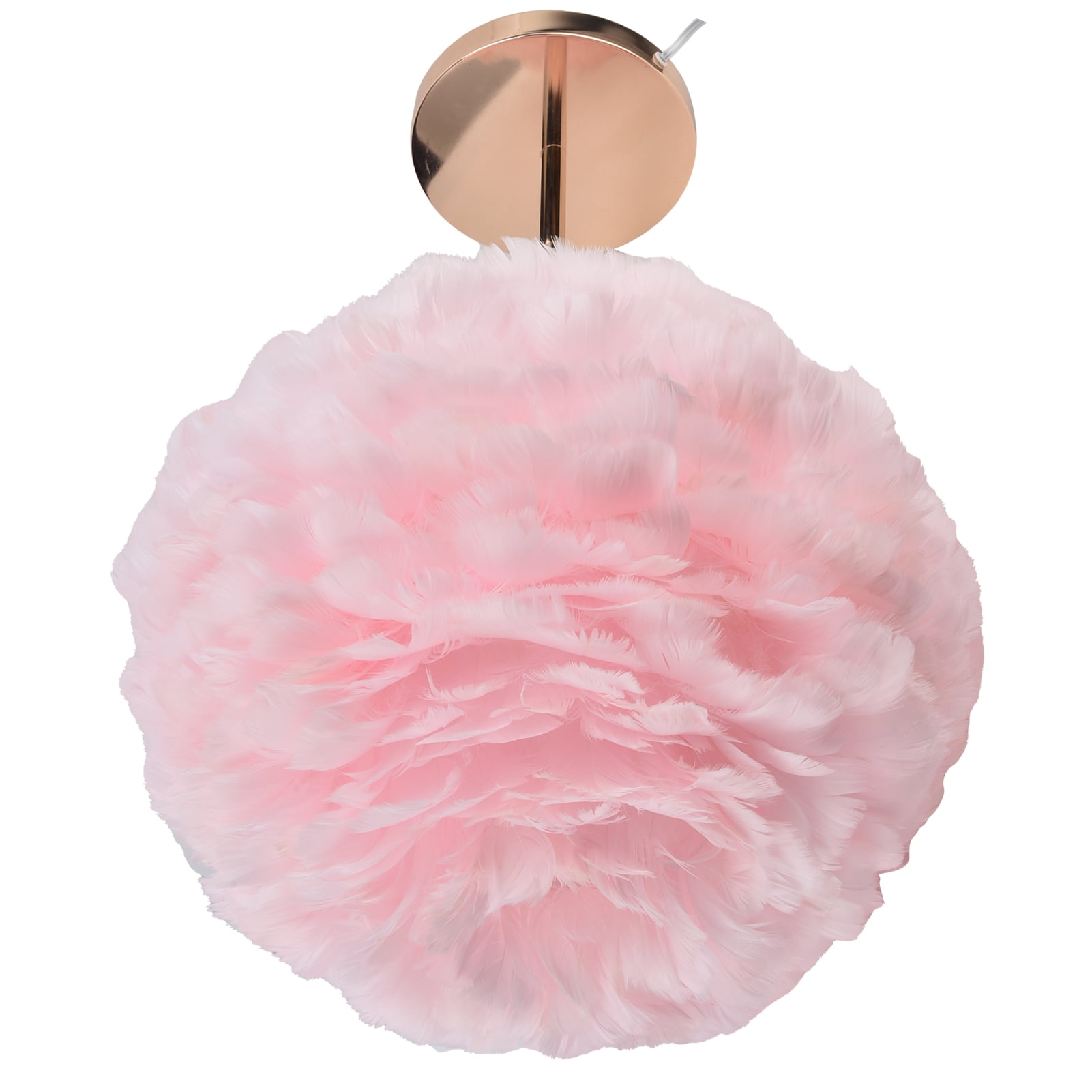 Fyydes 177" Contemporary Metallic Base Table Lamp with Pink Feather Shade - Image 6