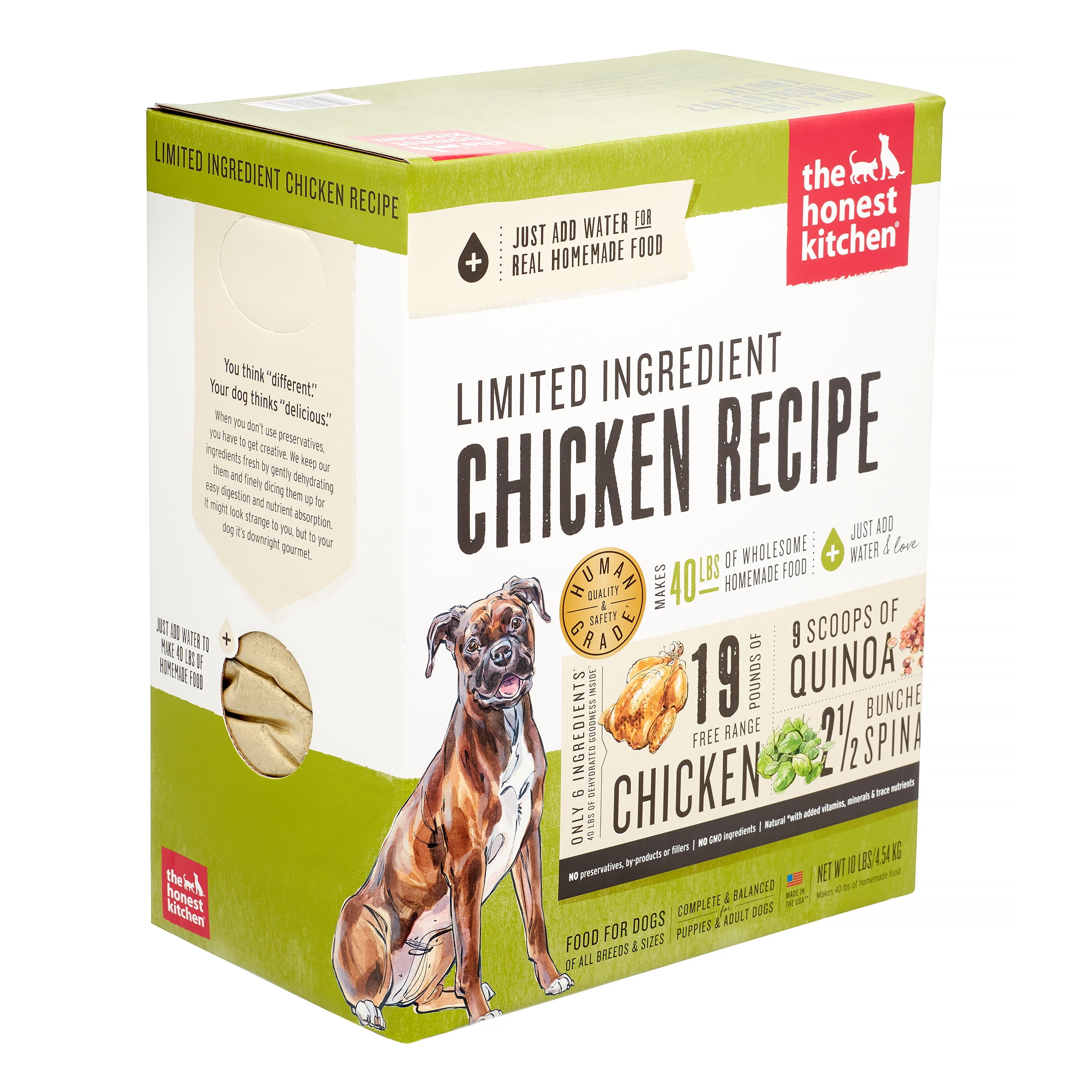 The Honest Kitchen Thrive: Dehydrated Minimalist Limited Ingredient Dog Food, Grain Free Chicken & Quinoa, 10 lbs (Makes 40 lbs) - Image 2