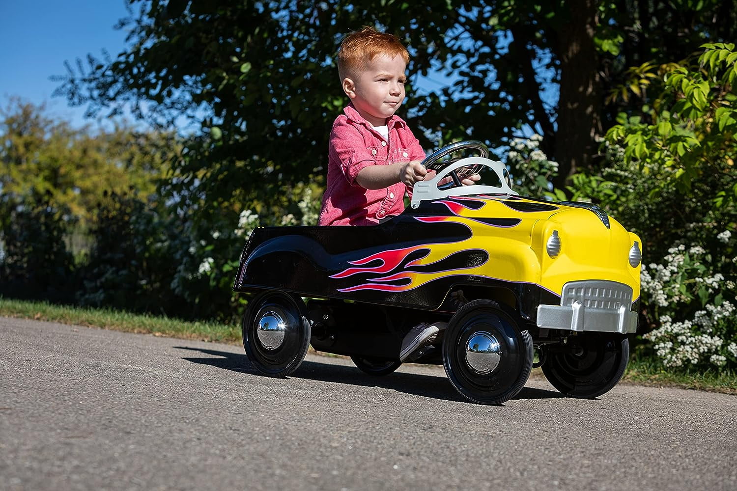 Kid Trax Toddler Classic Pedal Car, Kids 3-5 Years Old, Max Weight 59 lbs, Durable Steel, Street Rod - Image 3