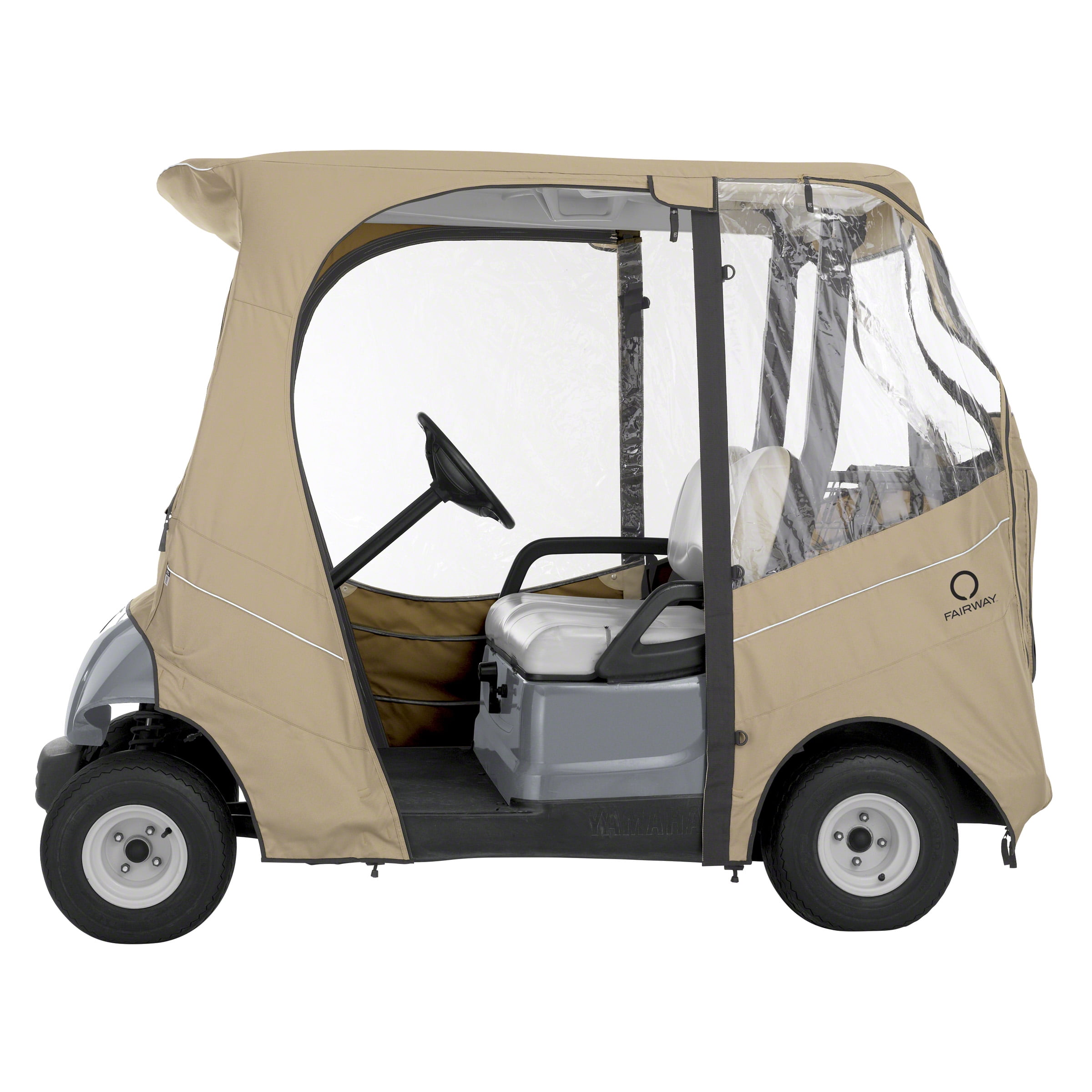 Classic Accessories Fairway Short Roof The Drive by Yamaha FadeSafe Golf Cart Enclosure - Khaki - Image 6