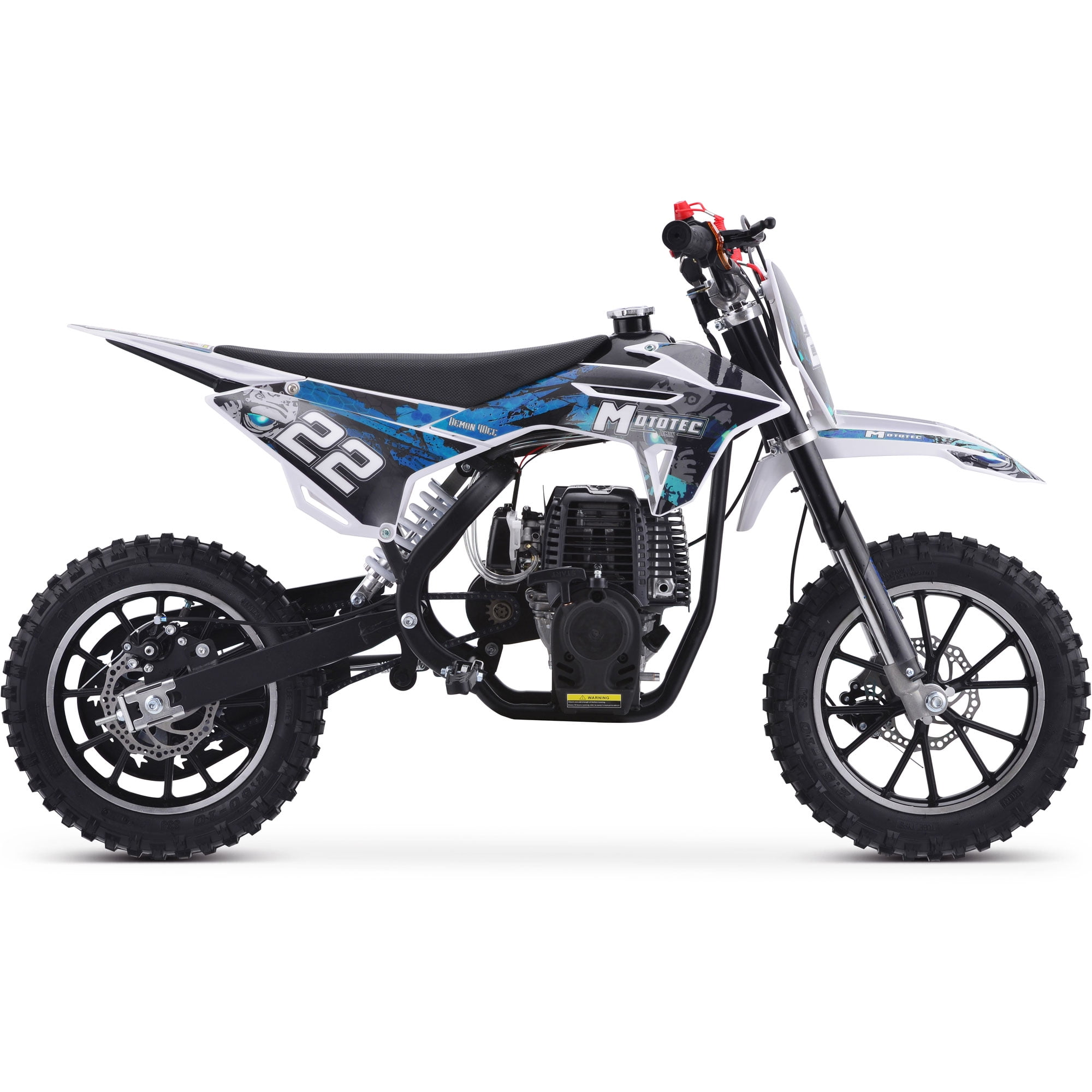 MotoTec 40cc Demon Kids Gas Dirt Bike 4-Stroke Motorcycle Pit Bike Blue - Image 4