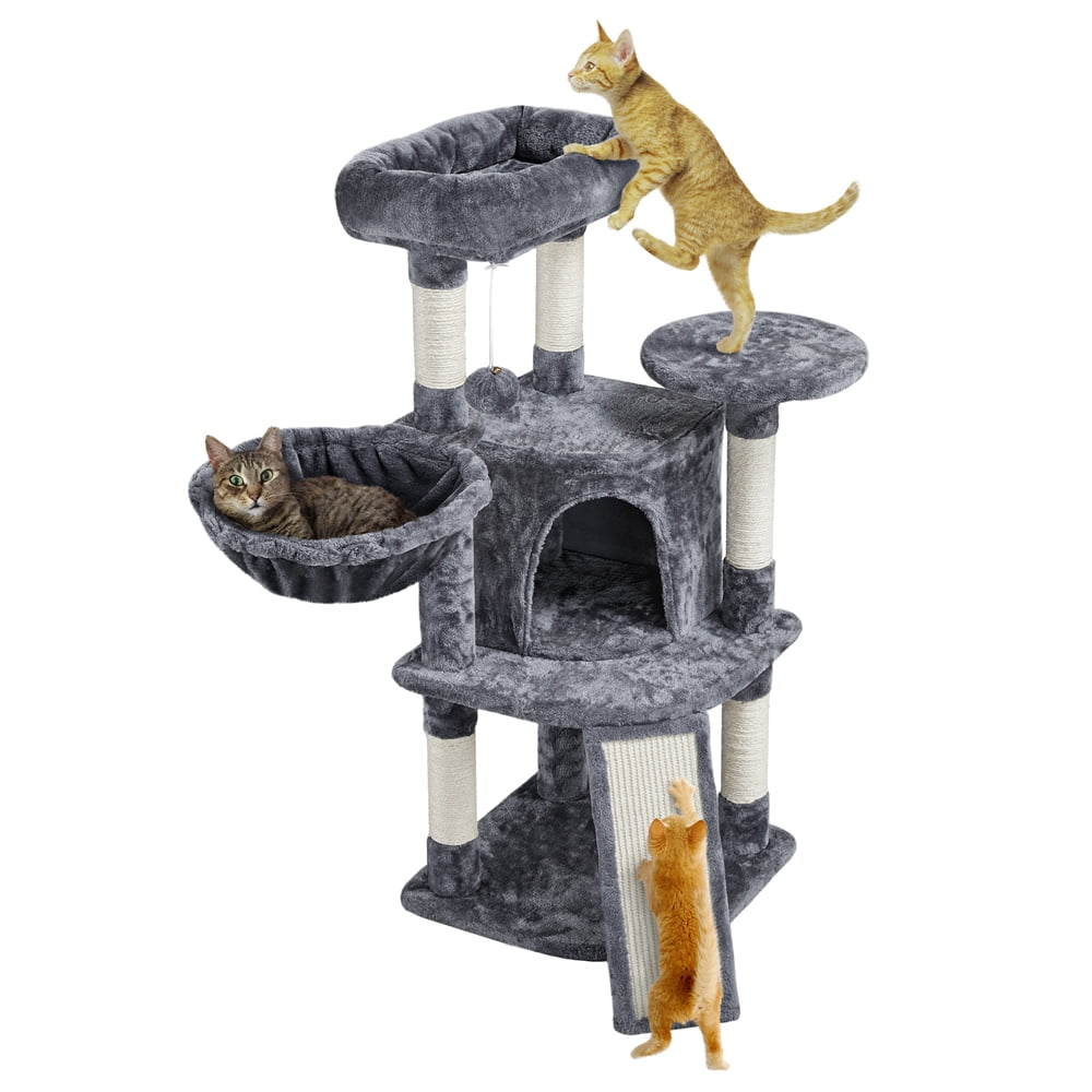 Renwick 37″H Big Condo Cat Tree with Scratching Post for Kittens,Dark Gray - Image 4
