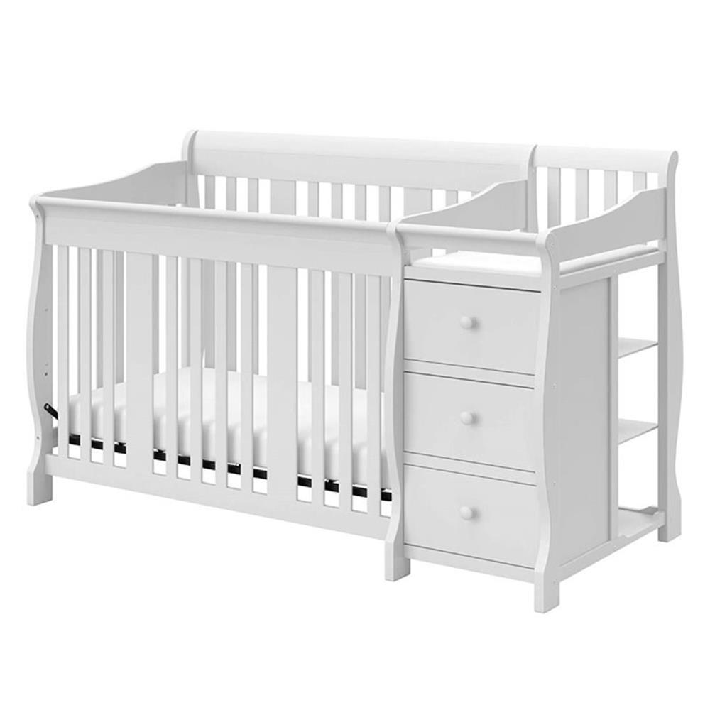 Storkcraft Portofino 5-in-1 Convertible Baby Crib and Changer, White - Image 6