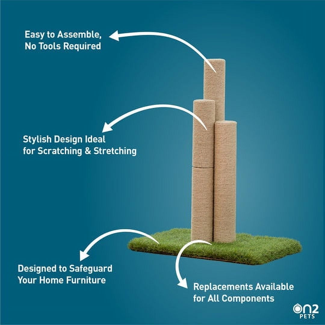 On2Pets Skyline Premium Cat Scratching Post, Multiple Height Cat Scratchers for Indoor Cats with Turf - Image 5
