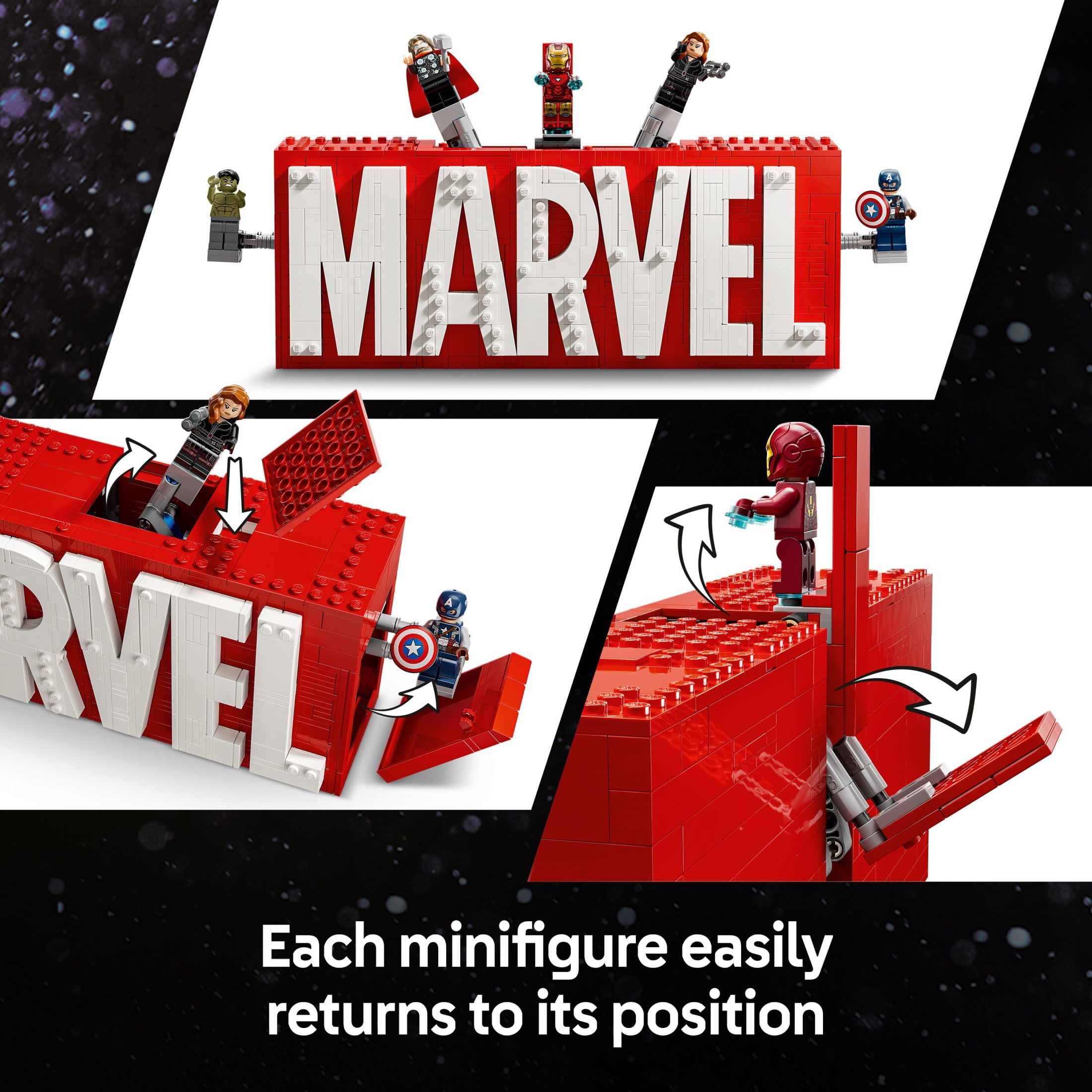LEGO Marvel: MARVEL Logo & Minifigures Building Toy - Marvel Collectible Set for Kids, Boys and Girls, Ages 12+ - Model Kit with 5 Minifigures - Gift Idea for Birthday - 76313 - Image 7