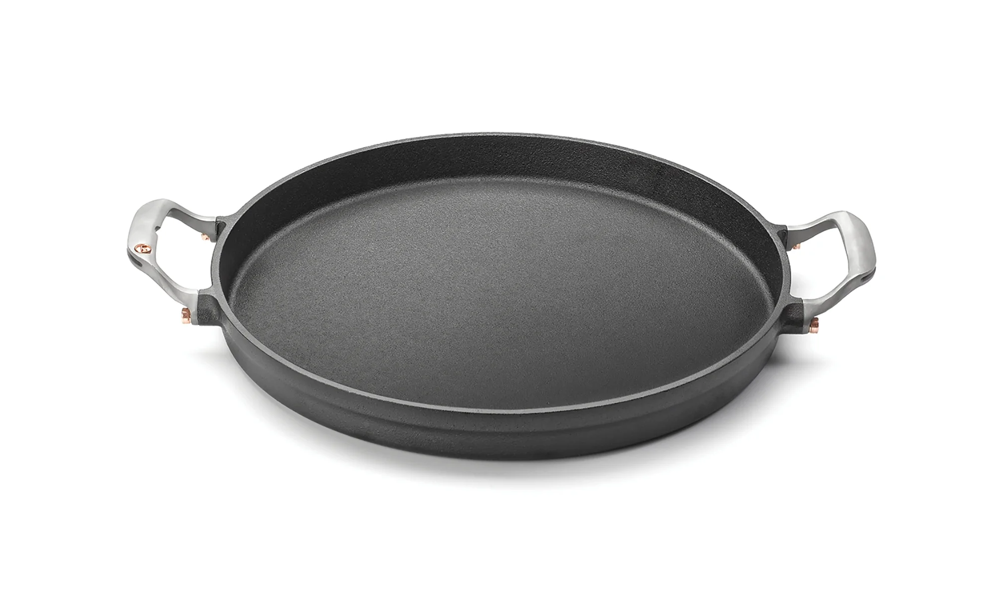 Outset 18.15 in Round Oven-safe Cast Iron Grill Pan - Image 3