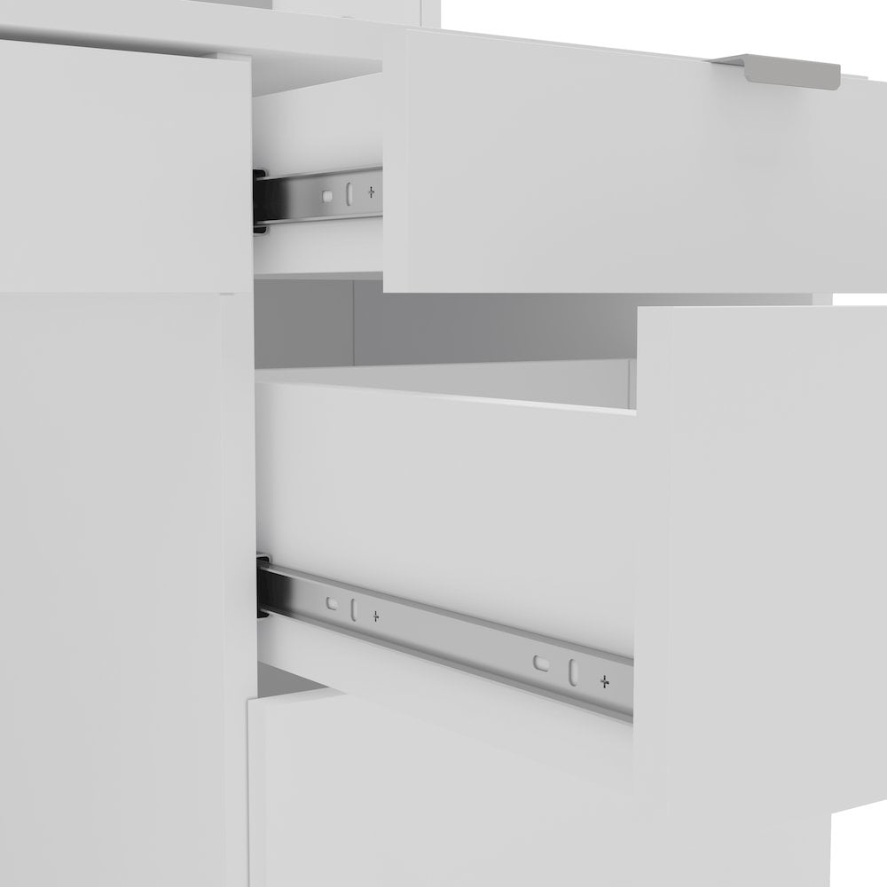 Polifurniture Olivia Modern Makeup Vantiy with Lighted Mirror, White - Image 4