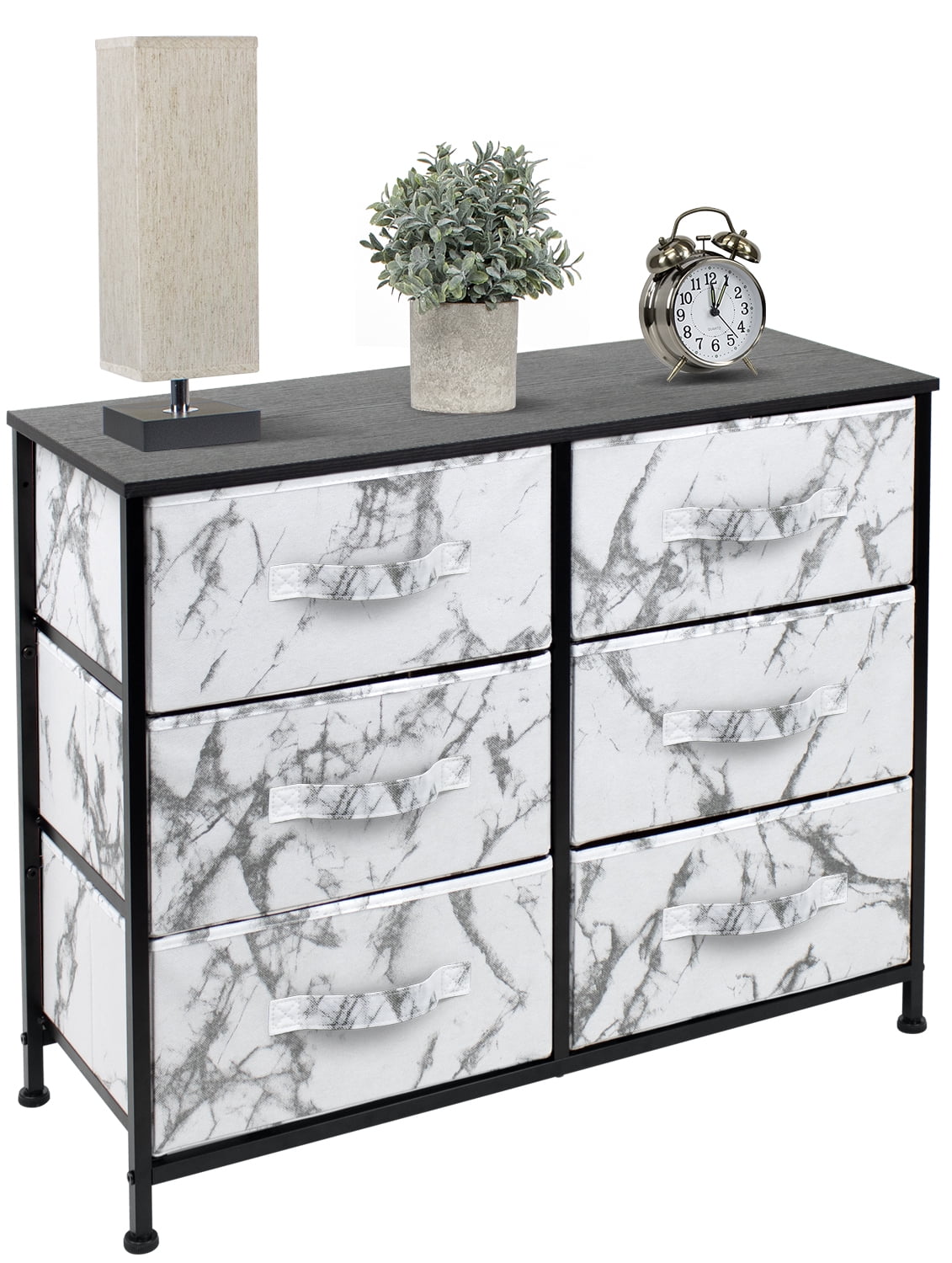 Sorbus Adult Medium-Density Fibreboard 6 Drawers Storage Chest, Black and Gray, Length 31.50" - Image 8