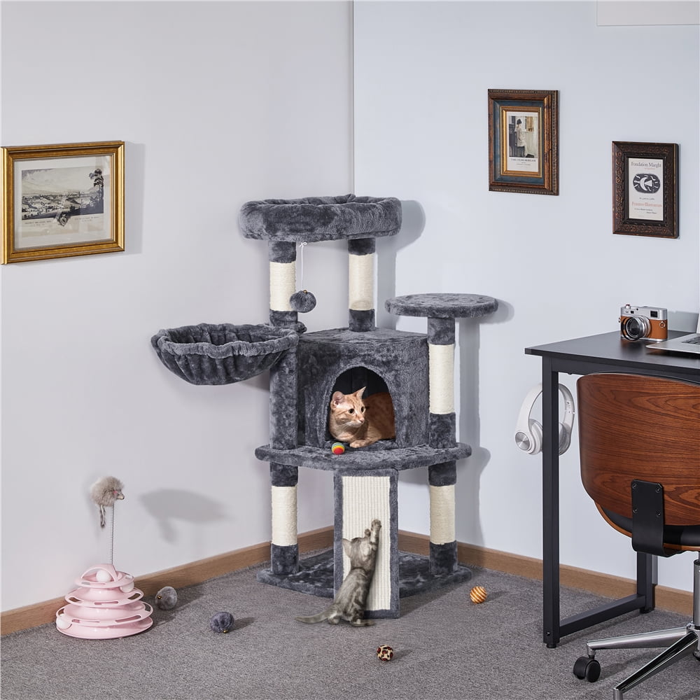 Renwick 37″H Big Condo Cat Tree with Scratching Post for Kittens,Dark Gray - Image 3