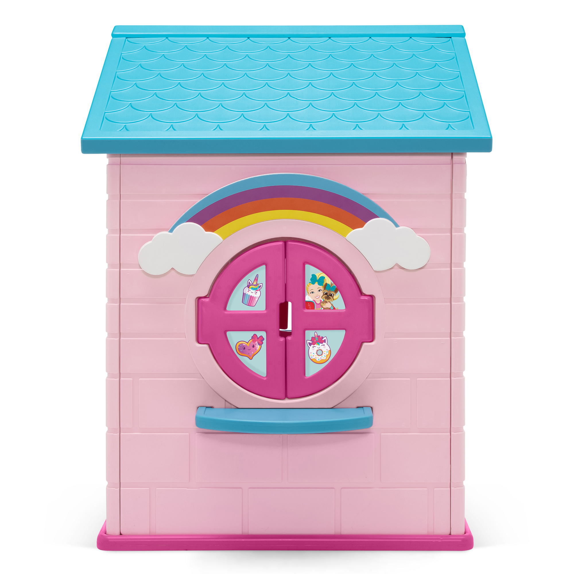 Delta Children Rainbow & Unicorn Plastic Indoor/Outdoor Playhouse with Easy Assembly, Pink - Image 13