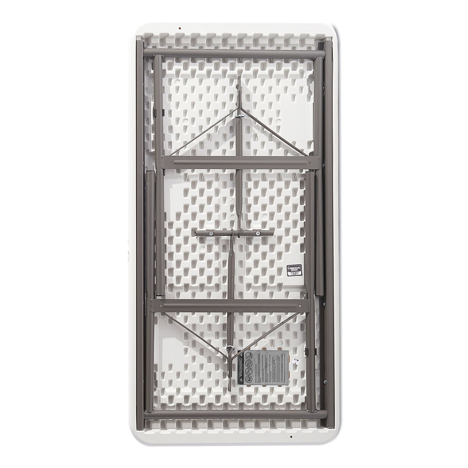 Alera Resin Rectangular Folding Table, Square Edge, 72w x 30d x 29h, Platinum - Image 4