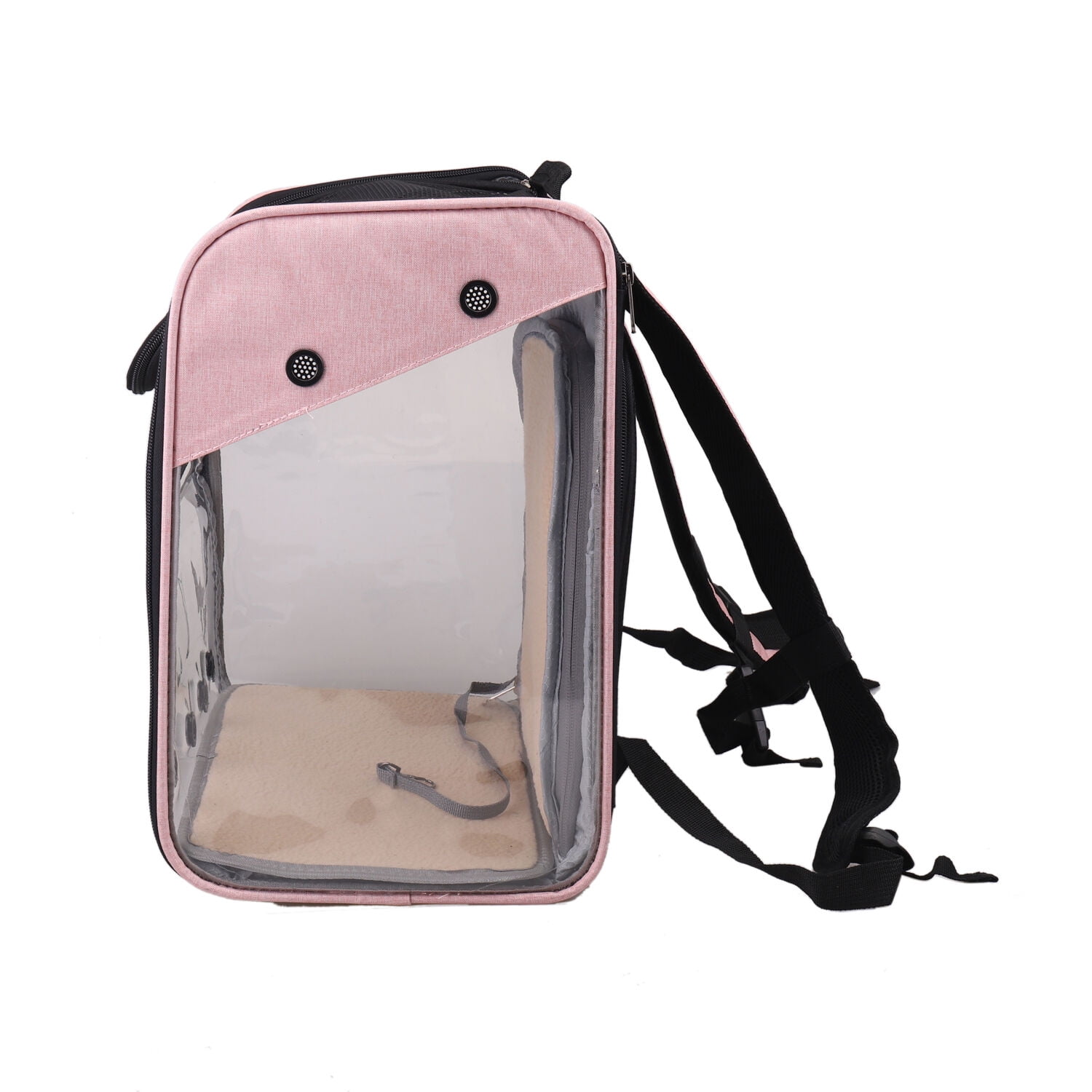 Critter Sitters Light Pink See-Through Pet Backpack for Small Dogs, Cats with Scratch Resistant Breathable Mesh Window | Airline Carry-On Approved | Safety Leash | Durable Transporation for Animals - Image 13