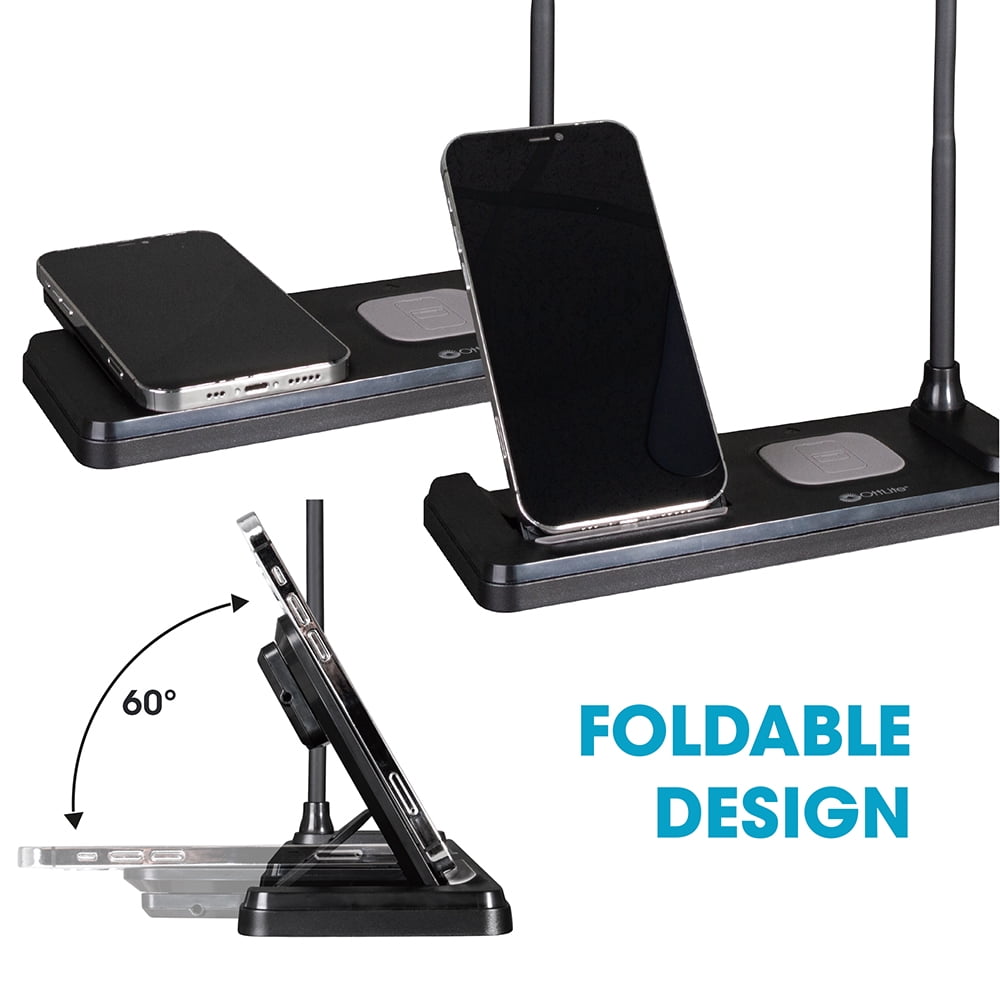 OttLite LED Desk Light with Multi-Device Charging Station, Black - Image 8