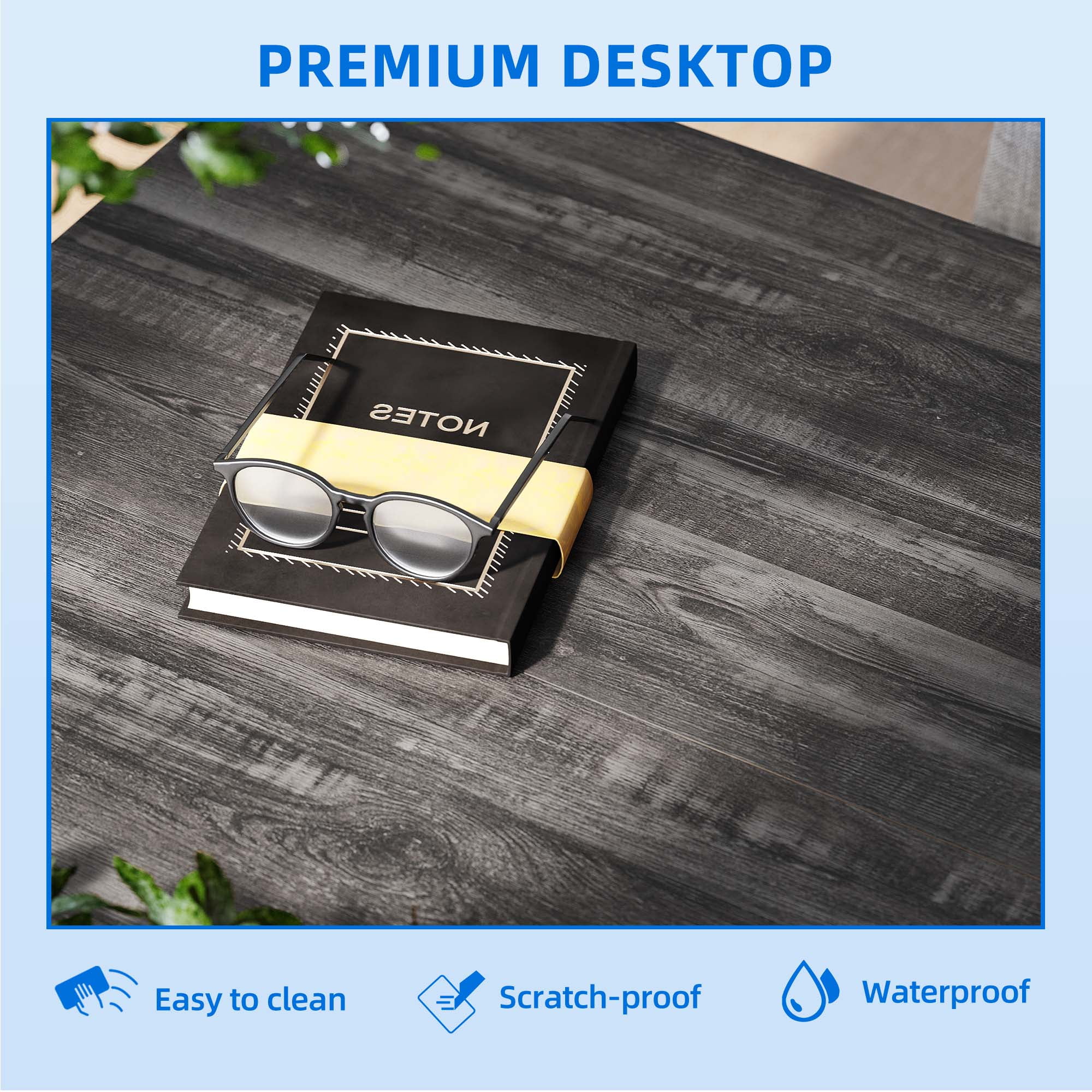 Dexturs Square Coffee Table, Farmhouse Coffee Table with Half Open Storage Compartment, Rustic Gray - Image 7