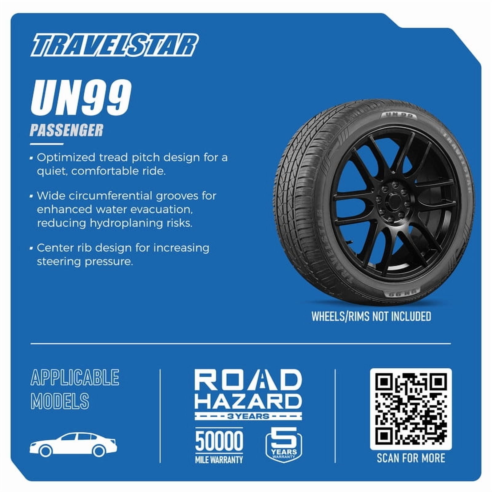Travelstar UN99 All Season 185/60R15 84H Passenger Tire 185/60/15(Tire Only) - Image 4