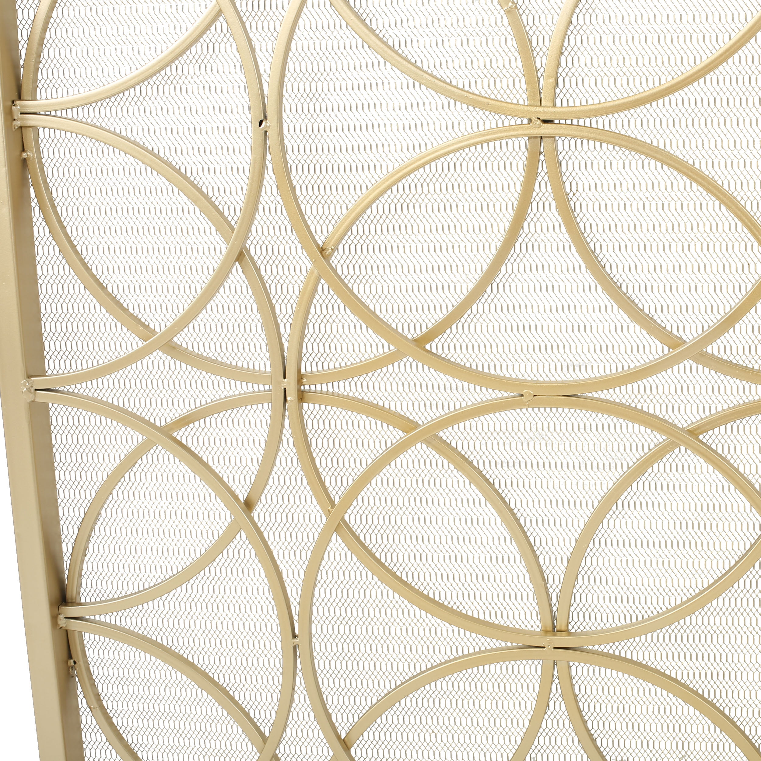 Noble House Emmilou Iron Single Panel Fireplace Screen, Gold - Image 9