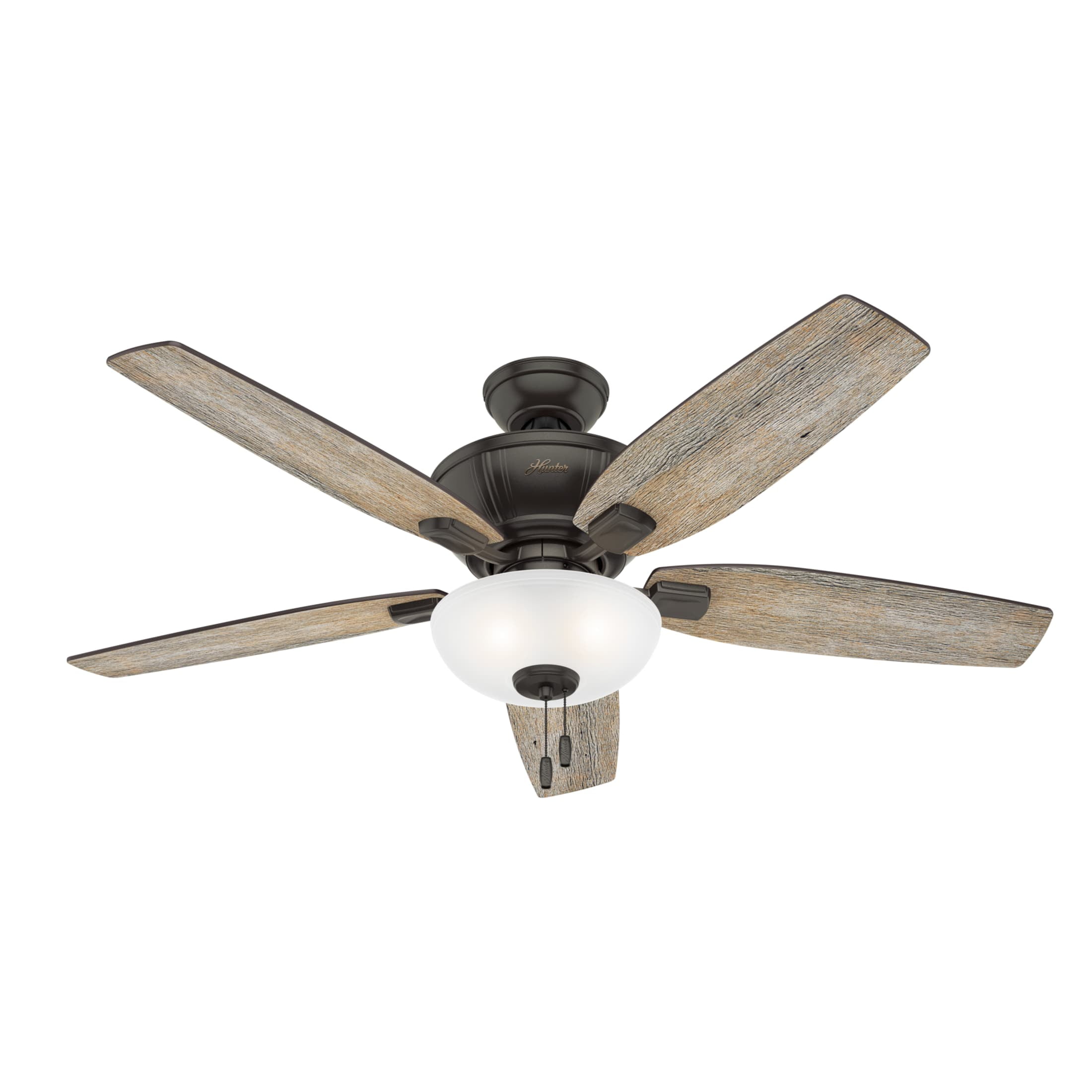 Hunter - Kenbridge Indoor Ceiling Fan With Light, 52-inch, Noble Bronze, Rustic-style, 3-speed WhisperWind Motor, 53376, for living rooms, bedrooms, home offices, kitchens - Image 7