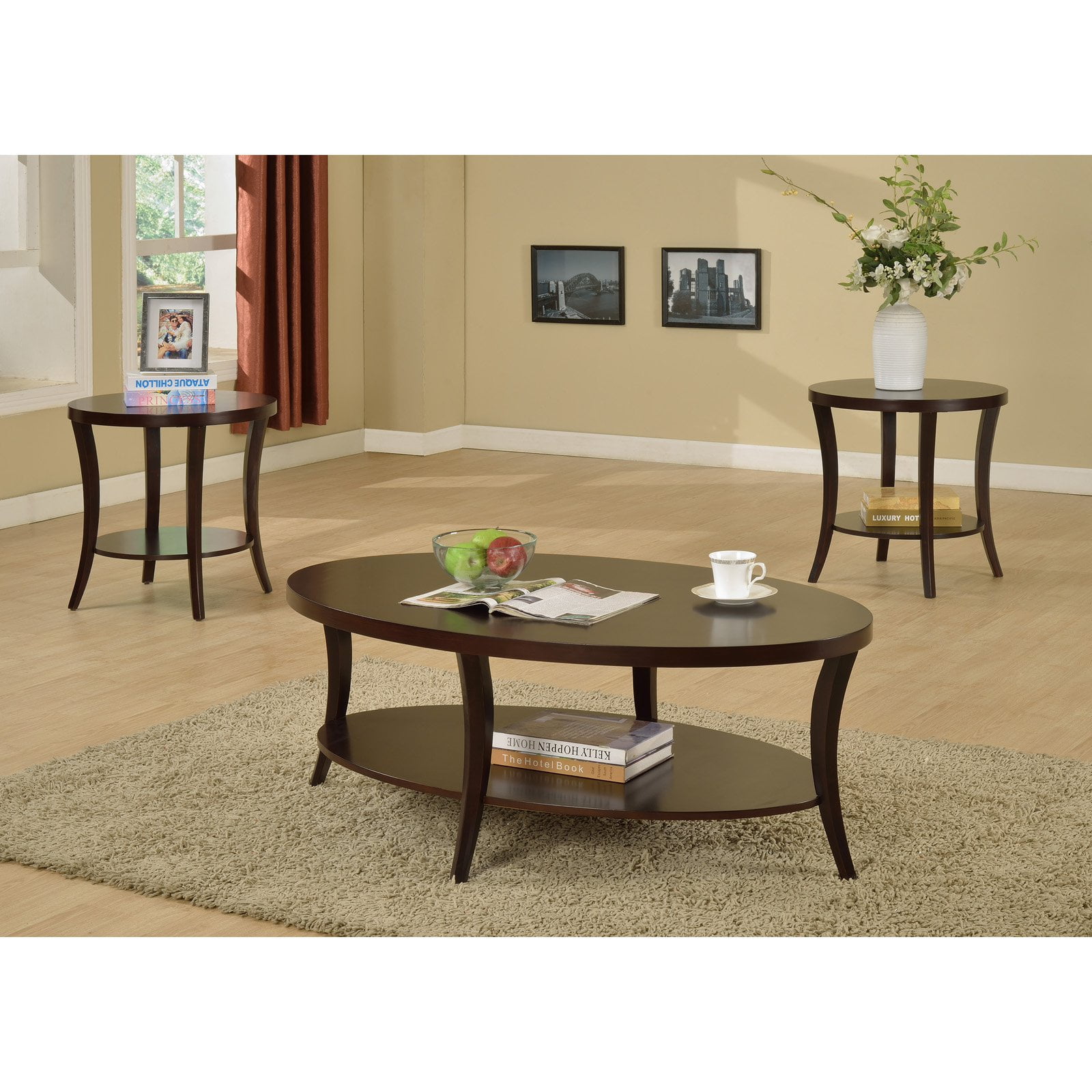 Roundhill Furniture Perth Contemporary Wood End Table in Espresso - Image 5