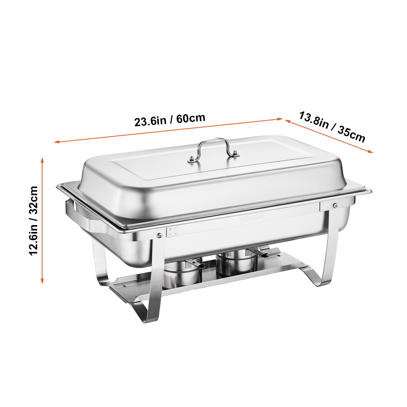 BENTISM 6-Packs Rectangle Chafing Dish Buffet Set with Full-Size 8Qt Pan Frame Fuel Holder, For Catering, Buffet Serving, Party - Image 4