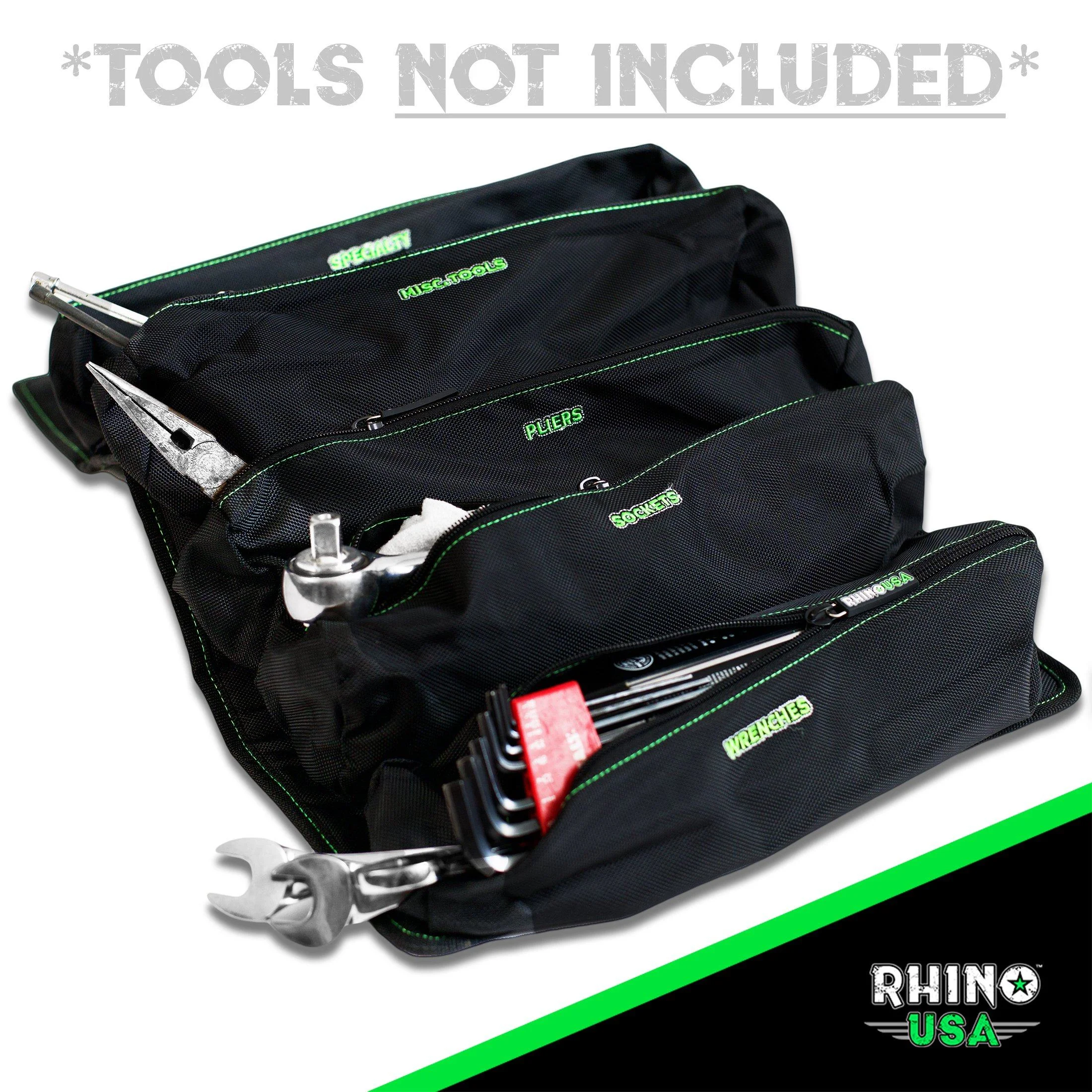 Rhino USA Tool Bag Roll - Heavy Duty Canvas Organizer (Poly/Nylon) - Image 9